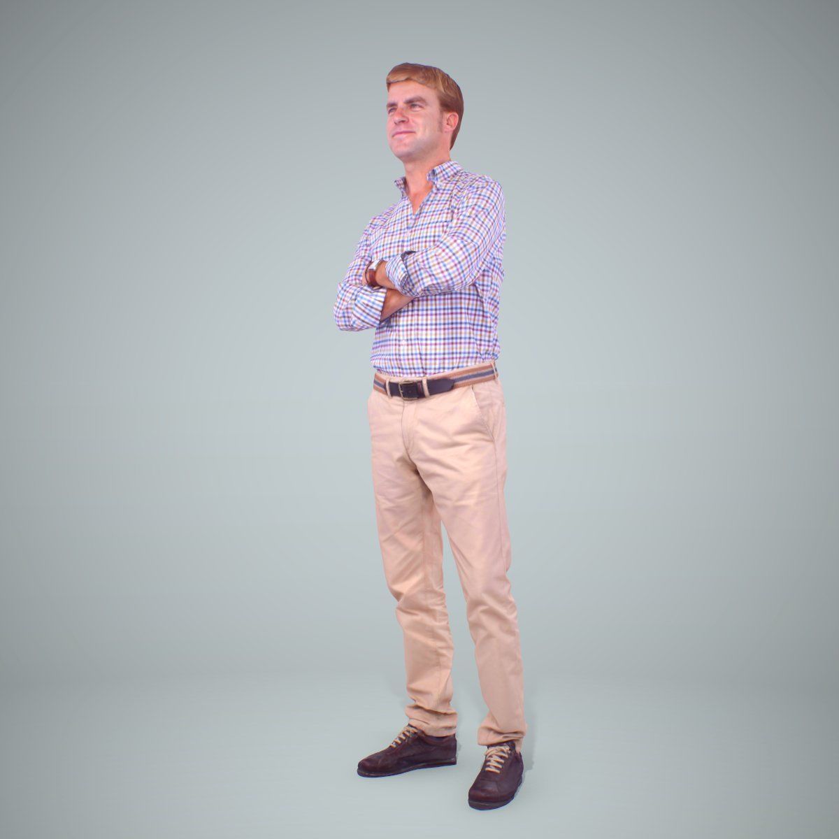 Standing Smiling Man Wearing Brown Pants CMan0217-HD2-O01P01-S 3D model_60