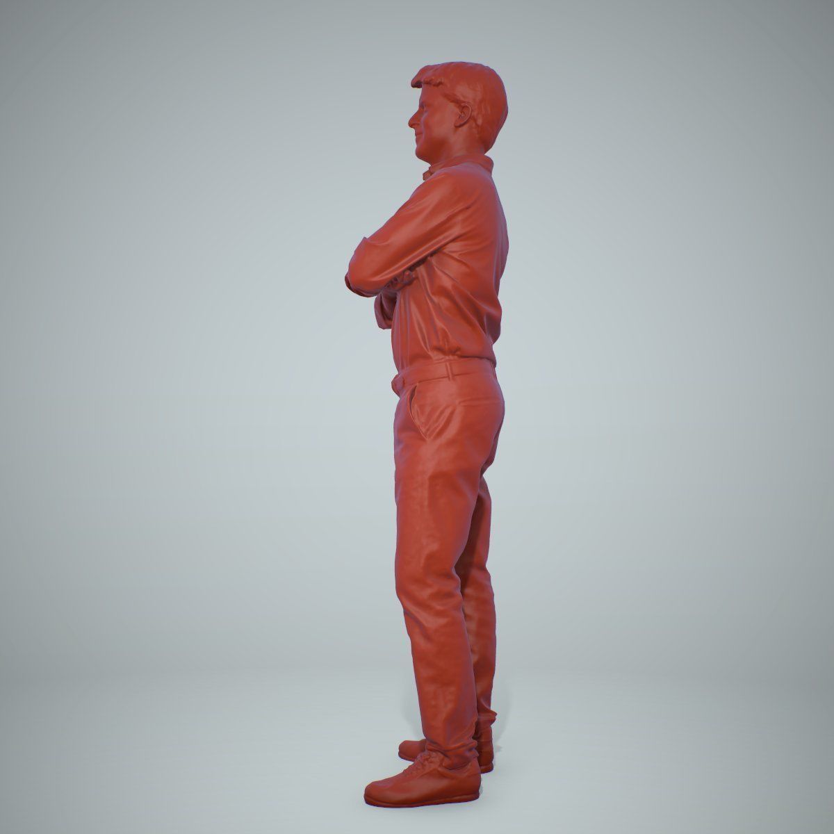 Standing Smiling Man Wearing Brown Pants CMan0217-HD2-O01P01-S 3D model_68