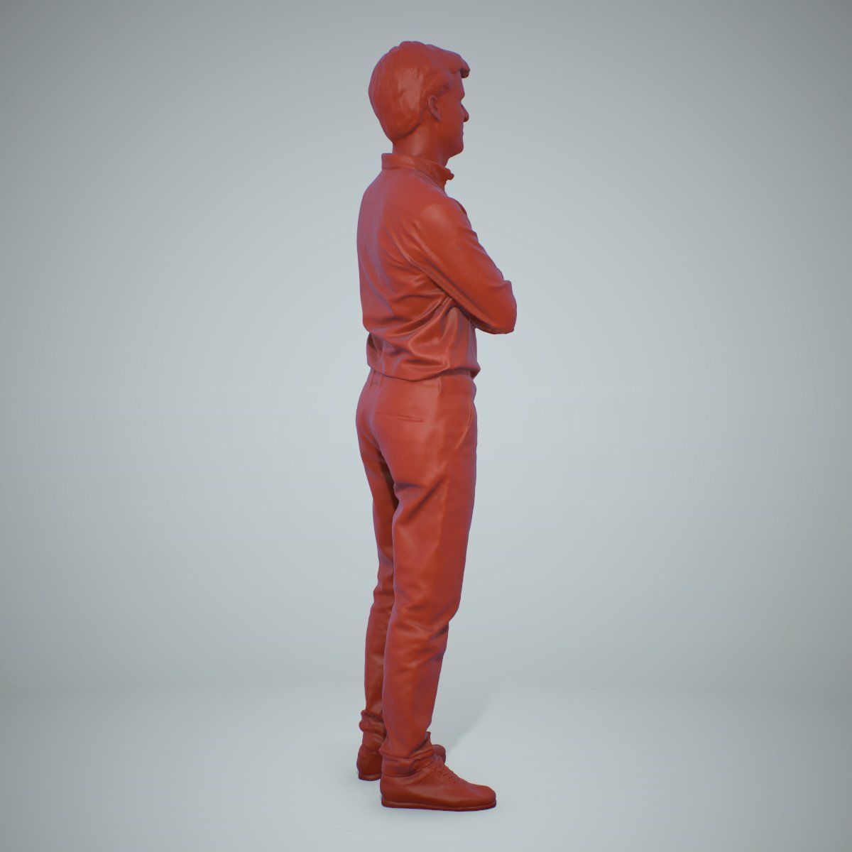 Standing Smiling Man Wearing Brown Pants CMan0217-HD2-O01P01-S 3D model_18