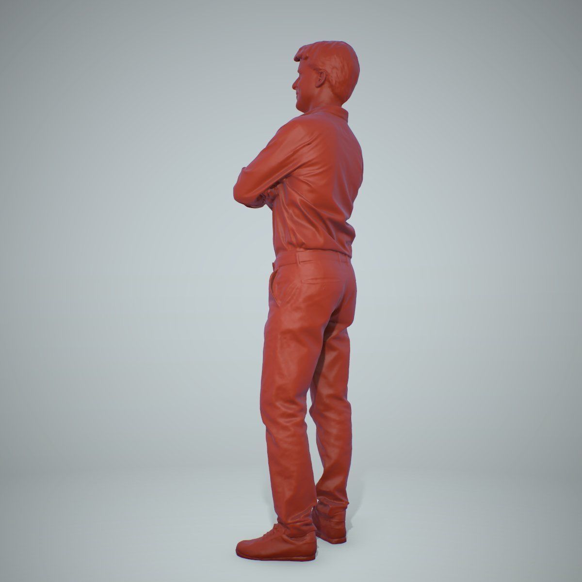 Standing Smiling Man Wearing Brown Pants CMan0217-HD2-O01P01-S 3D model_65