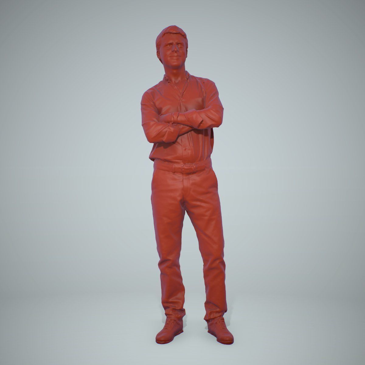 Standing Smiling Man Wearing Brown Pants CMan0217-HD2-O01P01-S 3D model_31