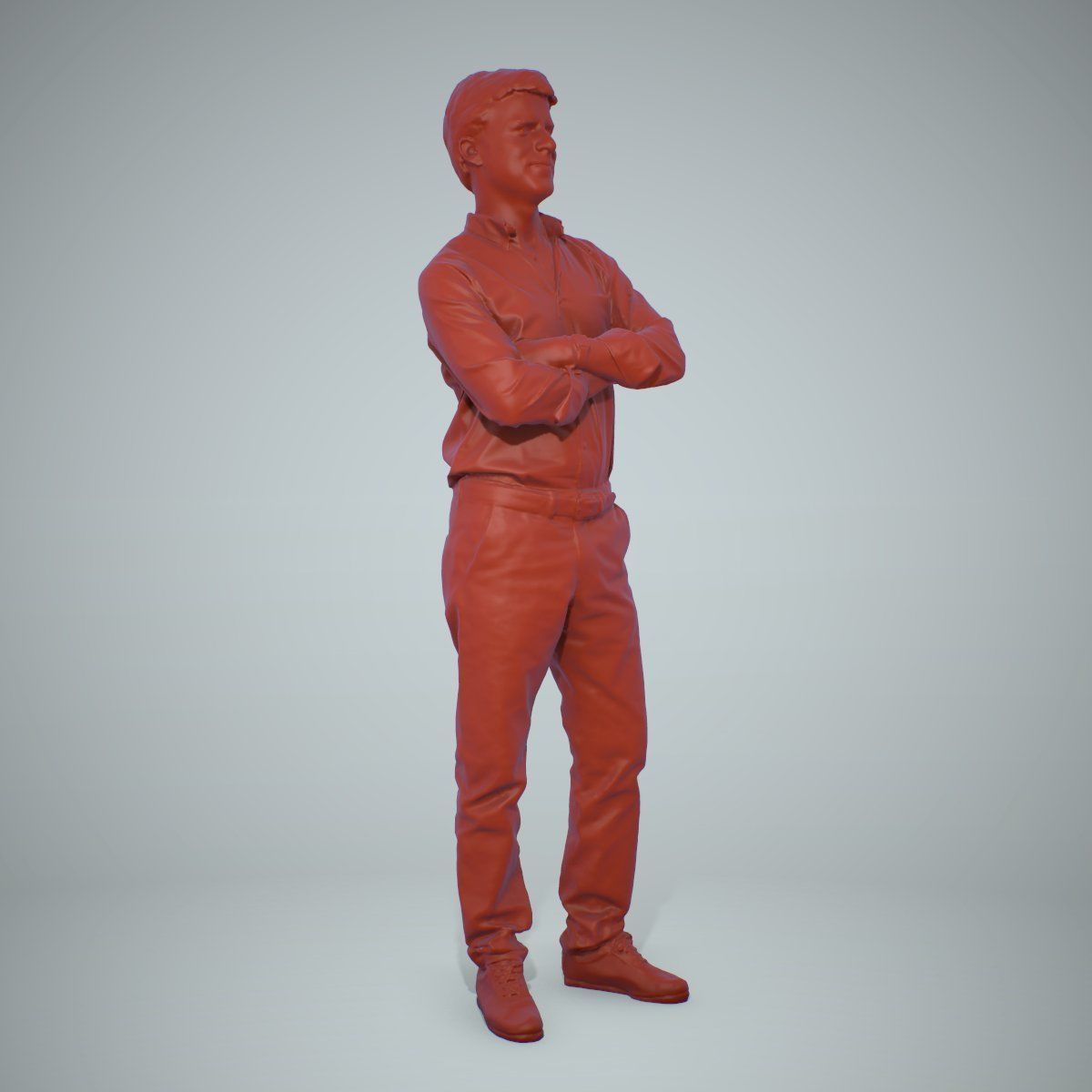 Standing Smiling Man Wearing Brown Pants CMan0217-HD2-O01P01-S 3D model_35