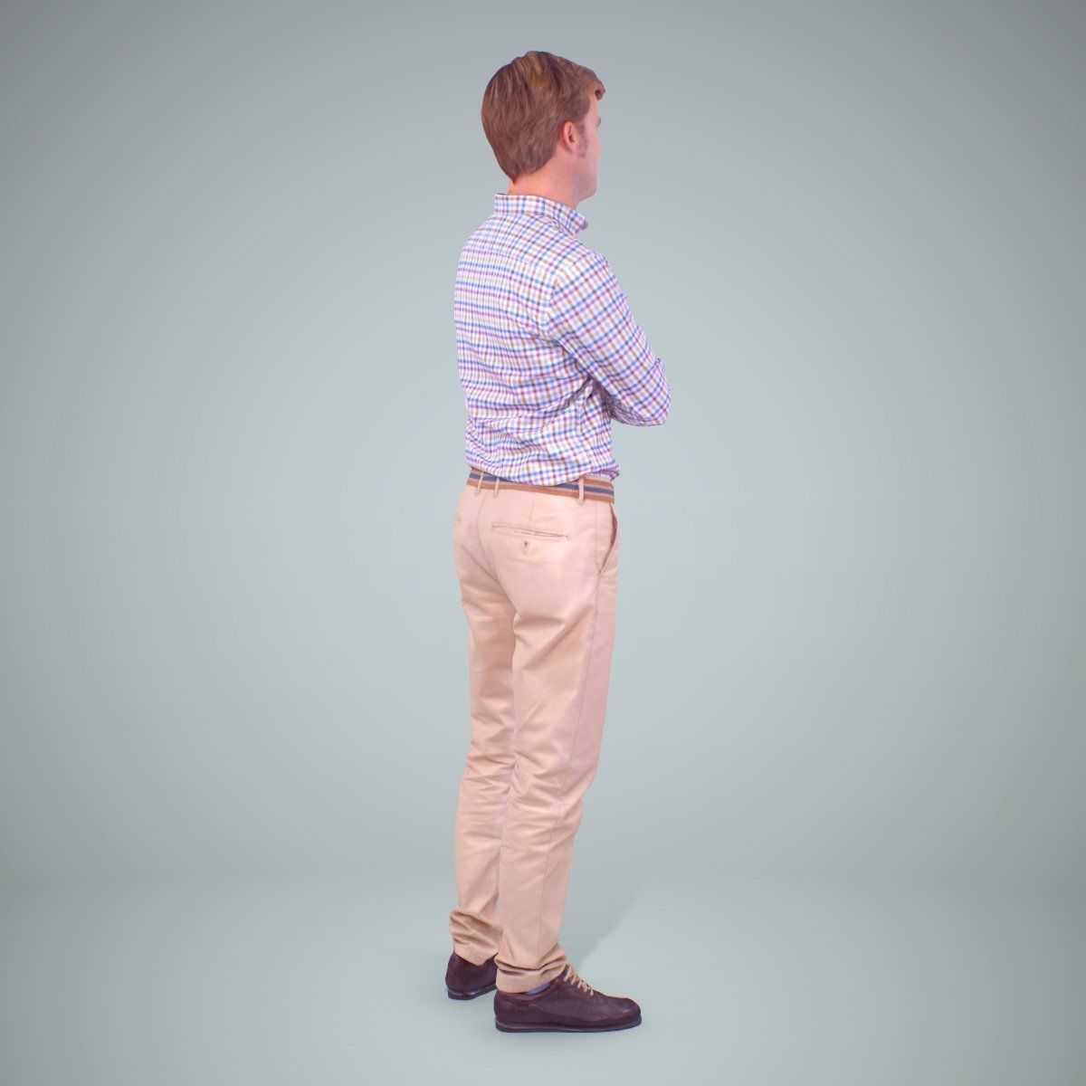 Standing Smiling Man Wearing Brown Pants CMan0217-HD2-O01P01-S 3D model_11
