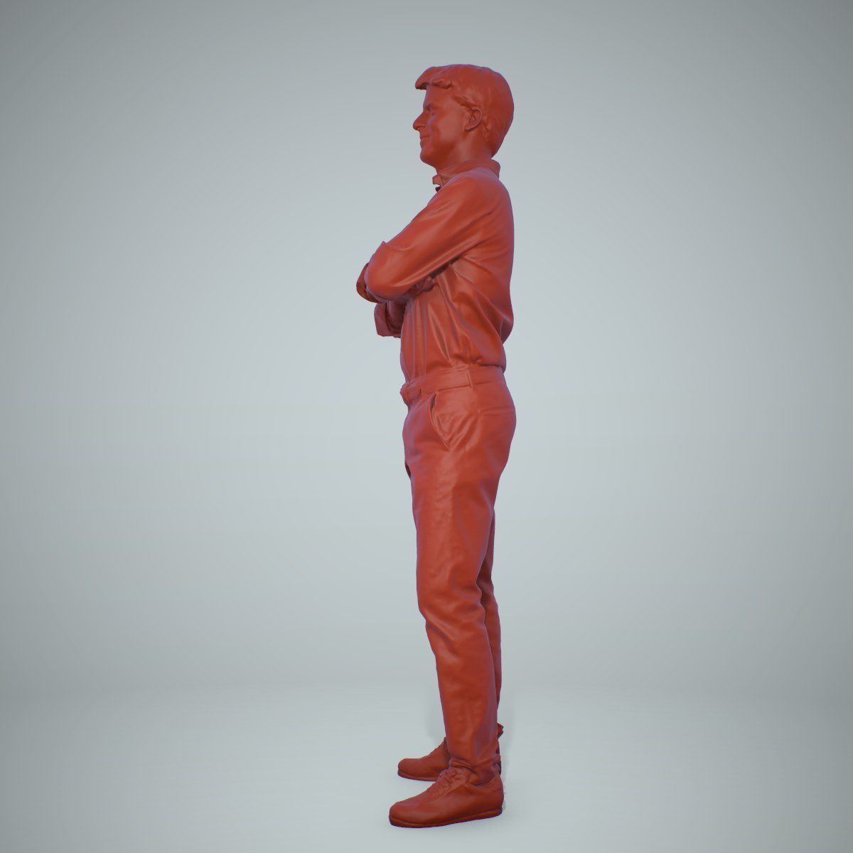 Standing Smiling Man Wearing Brown Pants CMan0217-HD2-O01P01-S 3D model_32