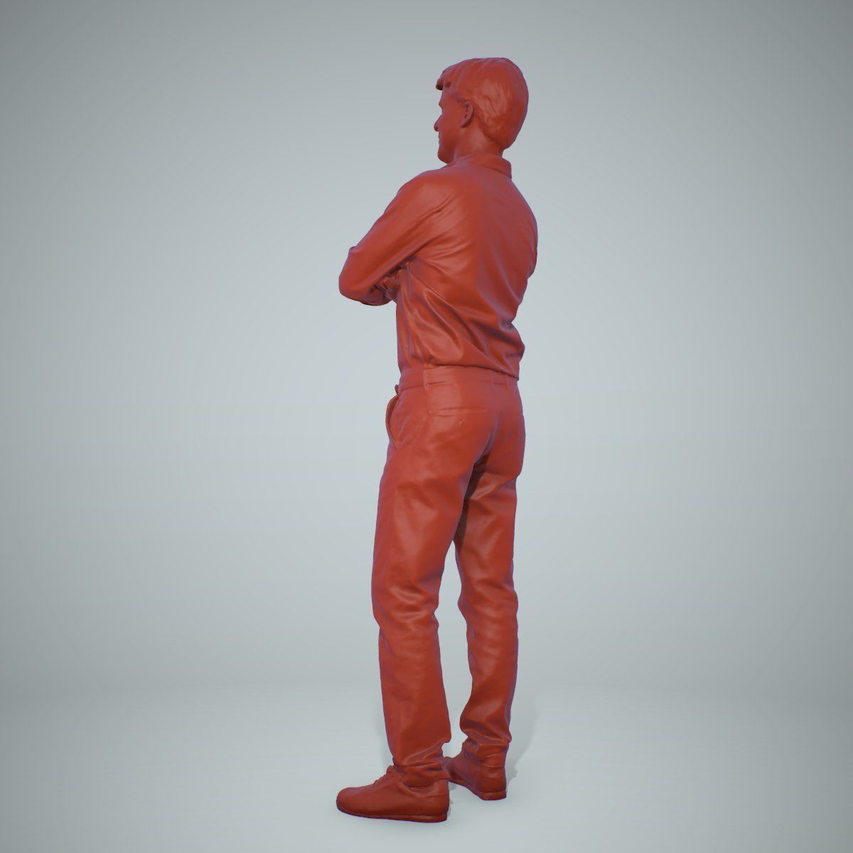 Standing Smiling Man Wearing Brown Pants CMan0217-HD2-O01P01-S 3D model_74