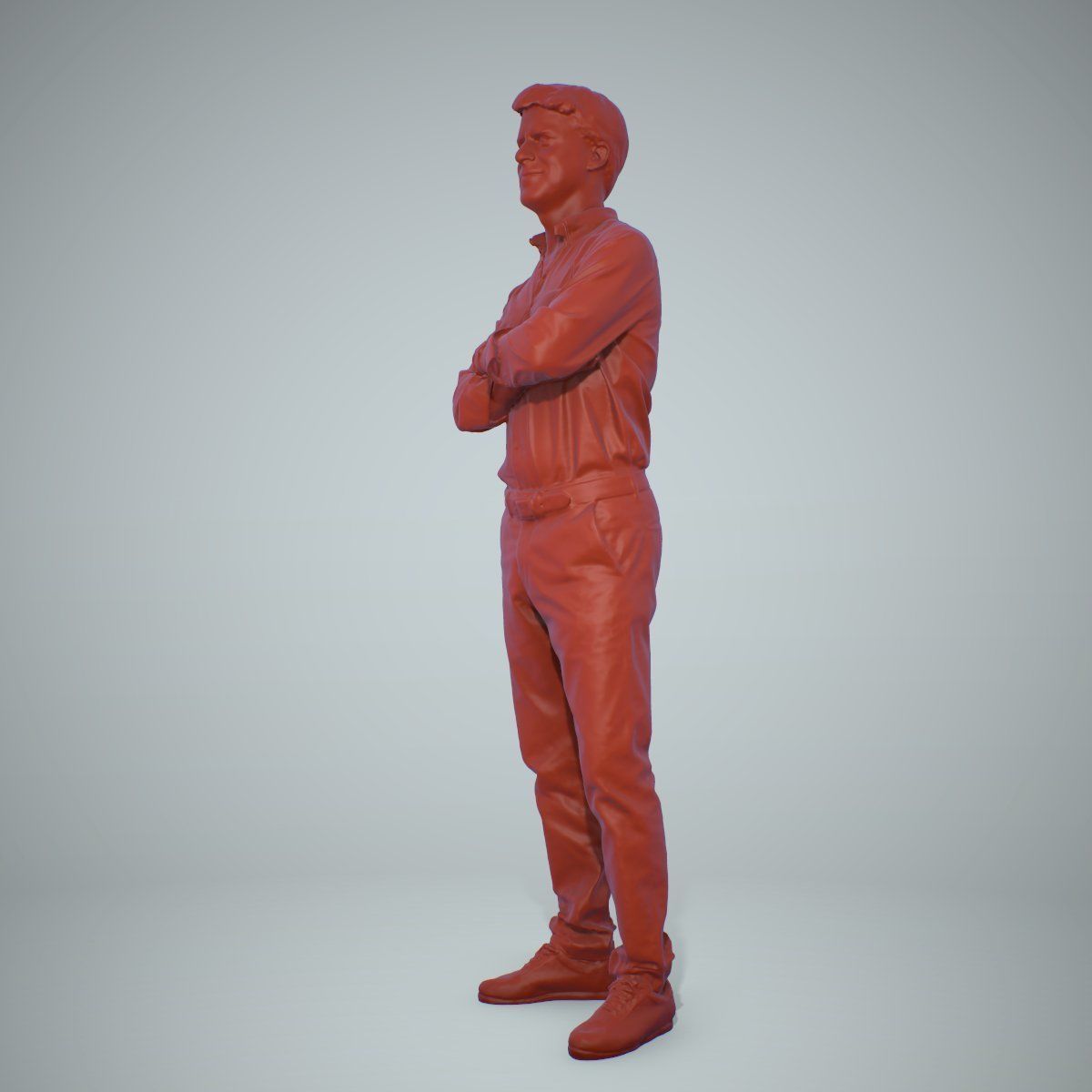 Standing Smiling Man Wearing Brown Pants CMan0217-HD2-O01P01-S 3D model_19