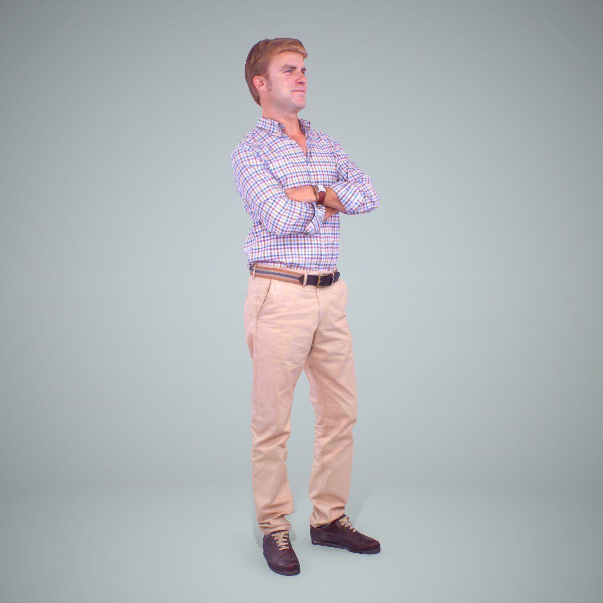 Standing Smiling Man Wearing Brown Pants CMan0217-HD2-O01P01-S 3D model_26