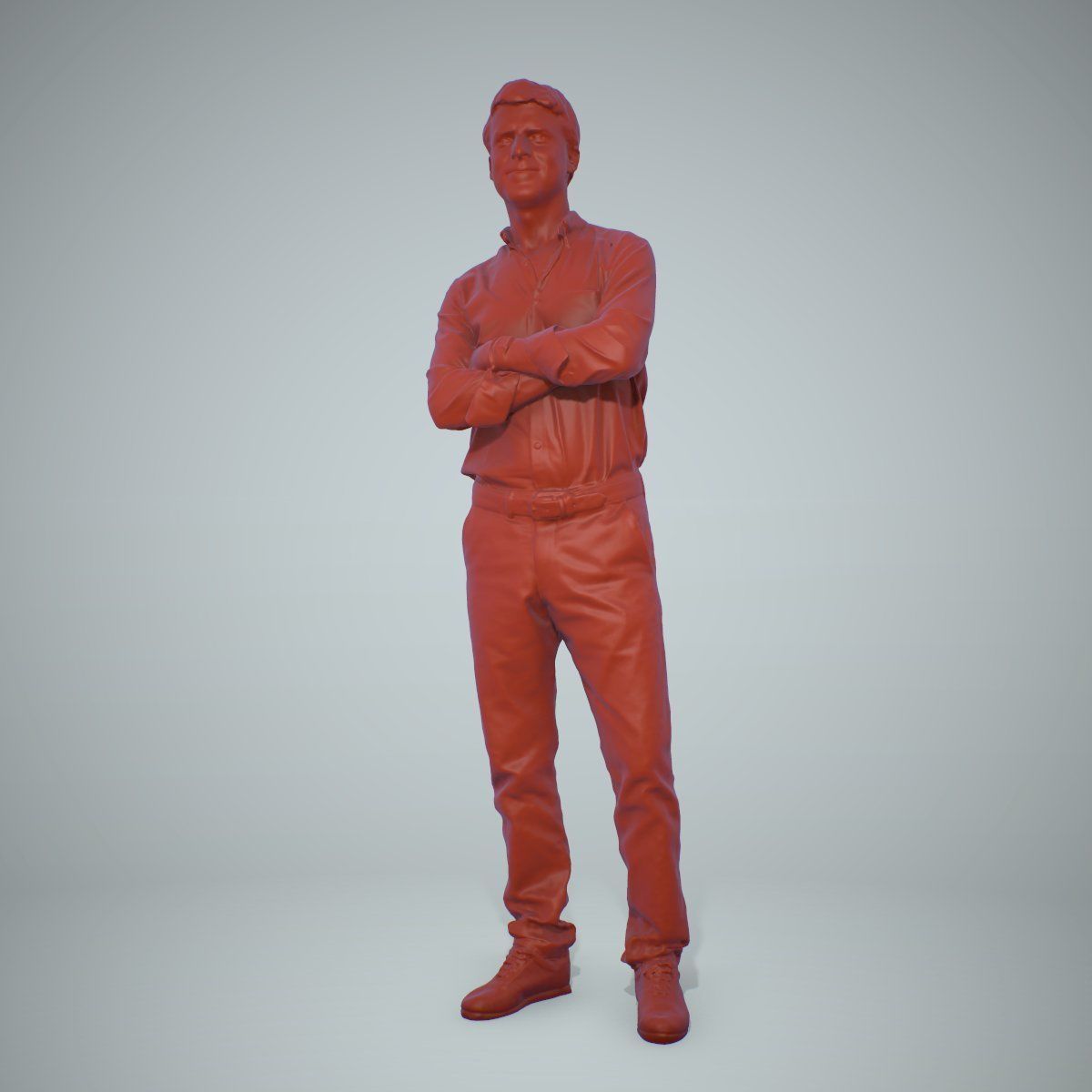 Standing Smiling Man Wearing Brown Pants CMan0217-HD2-O01P01-S 3D model_58