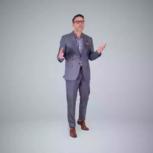 Classy Business Man Wearing Glasses BMan0204-HD2-O01P01-S 3D model