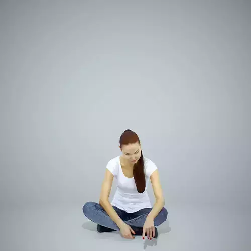 Casual Woman Sitting on the Floor CWom0311-HD2-O01P01-S