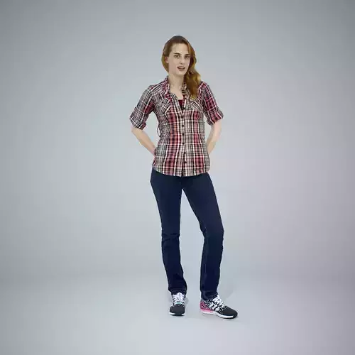 Casual Blonde Woman Wearing Sneakers CWom0310-HD2-O02P02-S