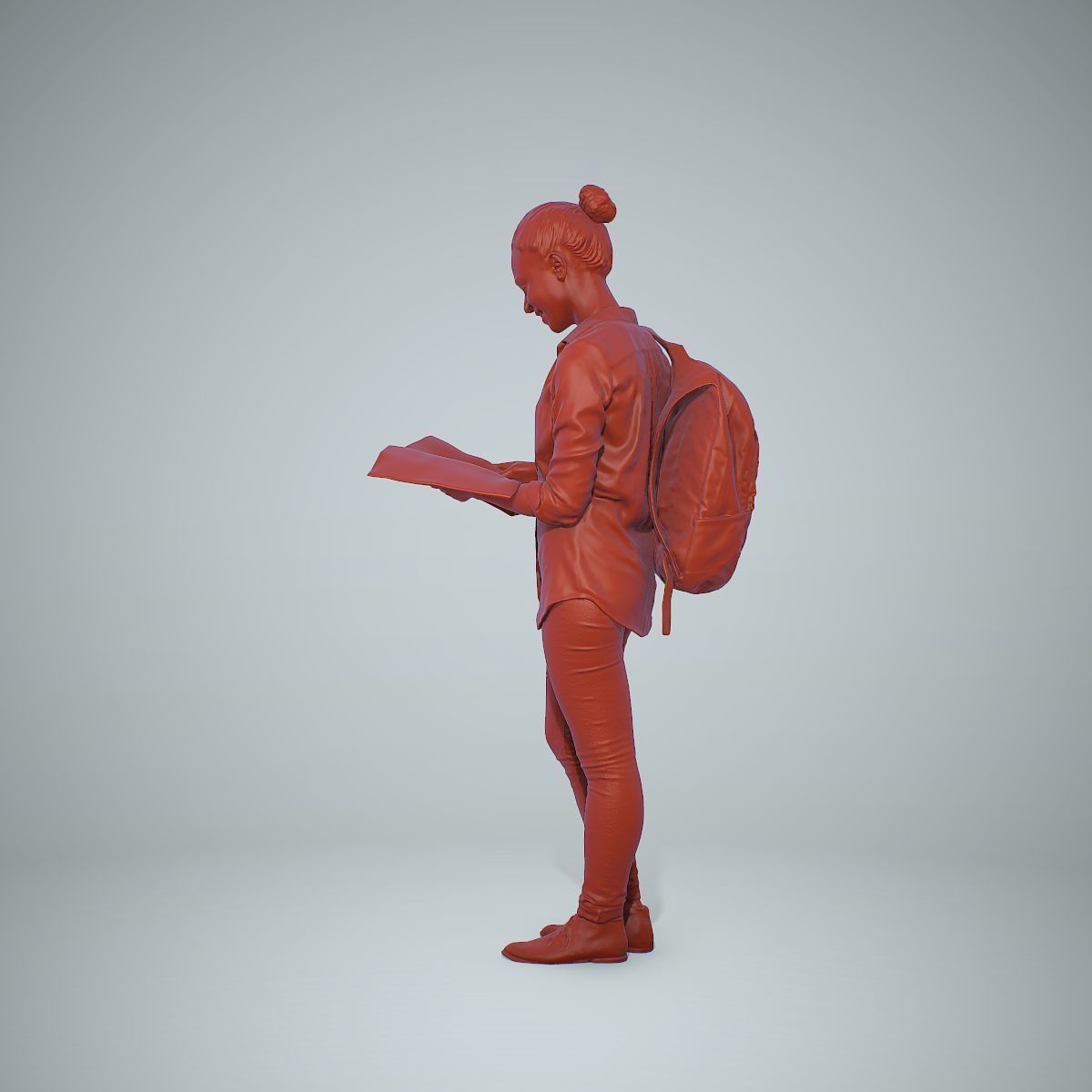 Standing Casual Woman Reading a Book CWom0309-HD2-O01P01-S 3D model_51