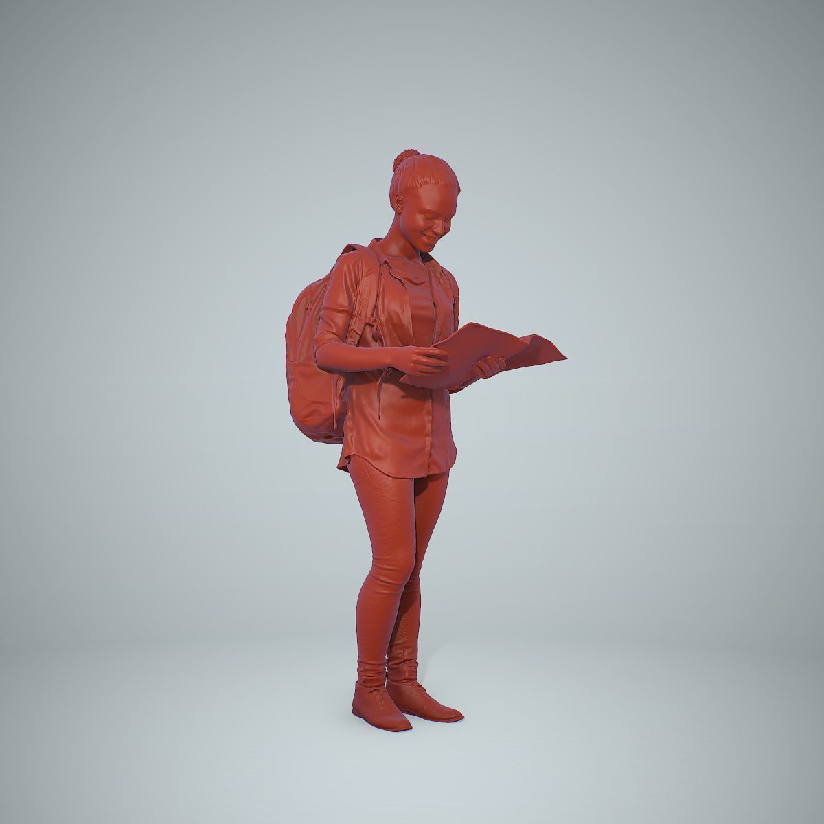 Standing Casual Woman Reading a Book CWom0309-HD2-O01P01-S 3D model_50