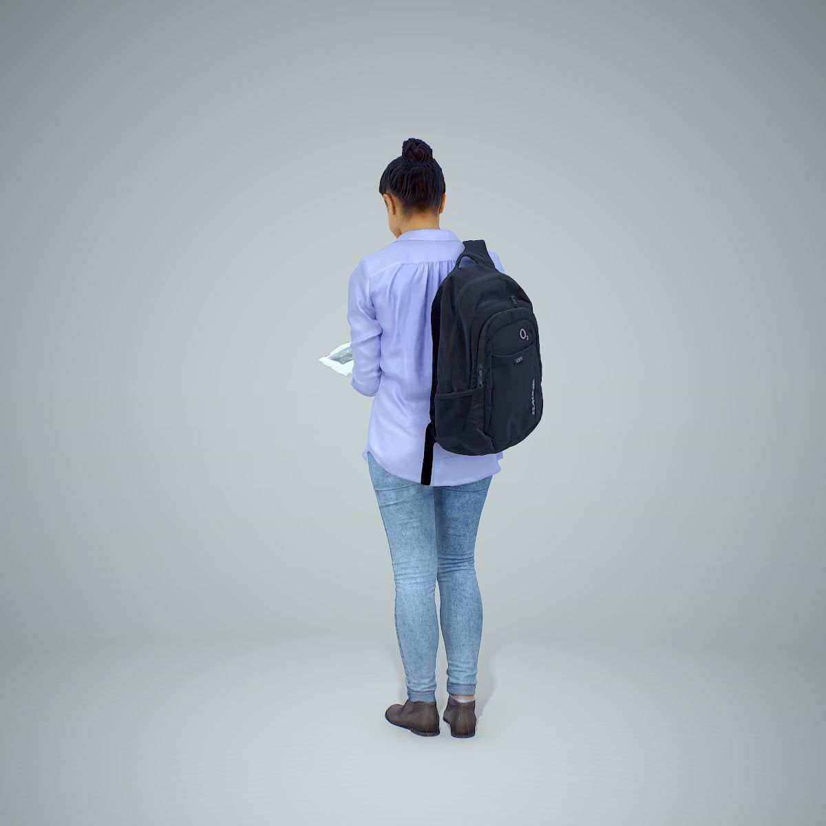 Standing Casual Woman Reading a Book CWom0309-HD2-O01P01-S 3D model_71