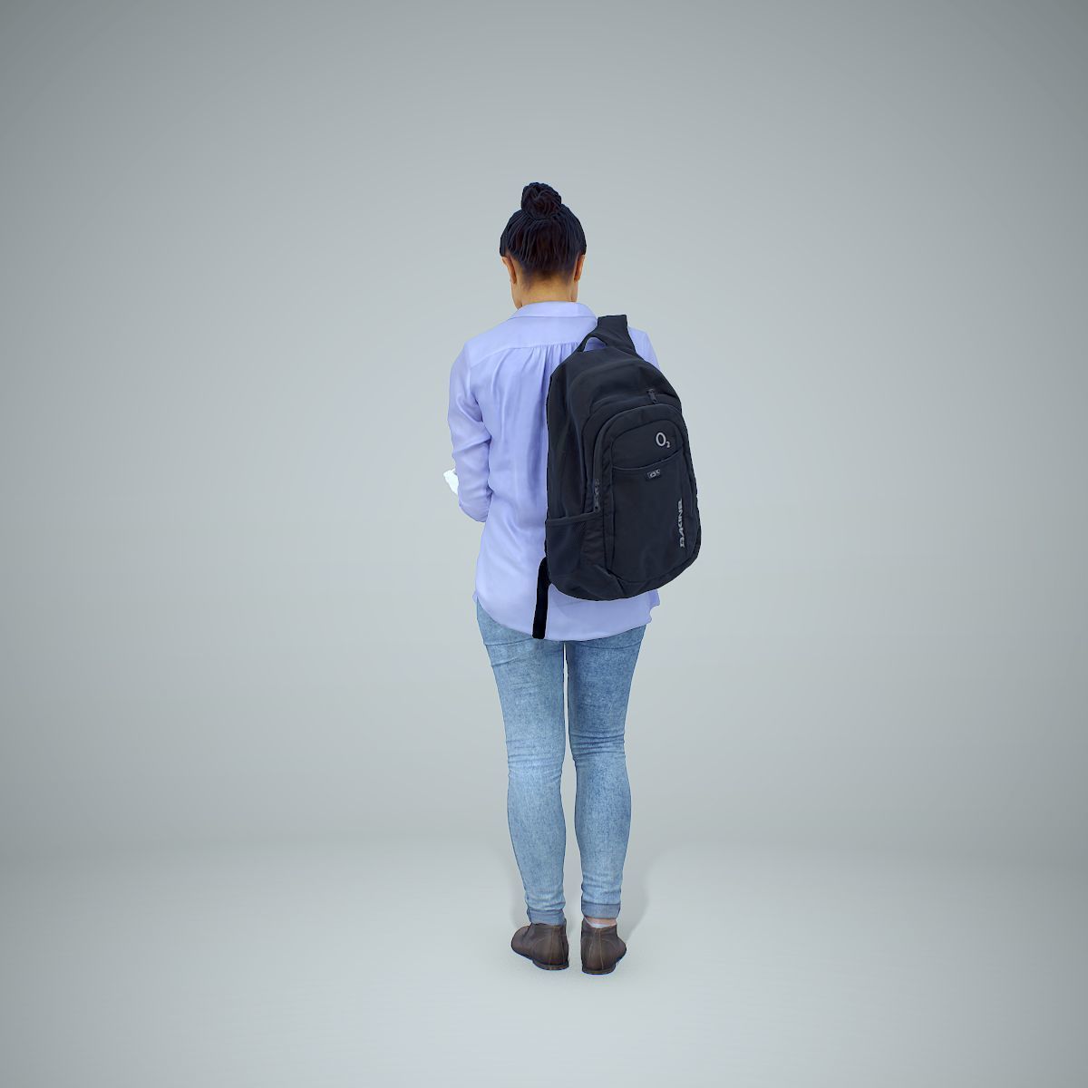 Standing Casual Woman Reading a Book CWom0309-HD2-O01P01-S 3D model_28