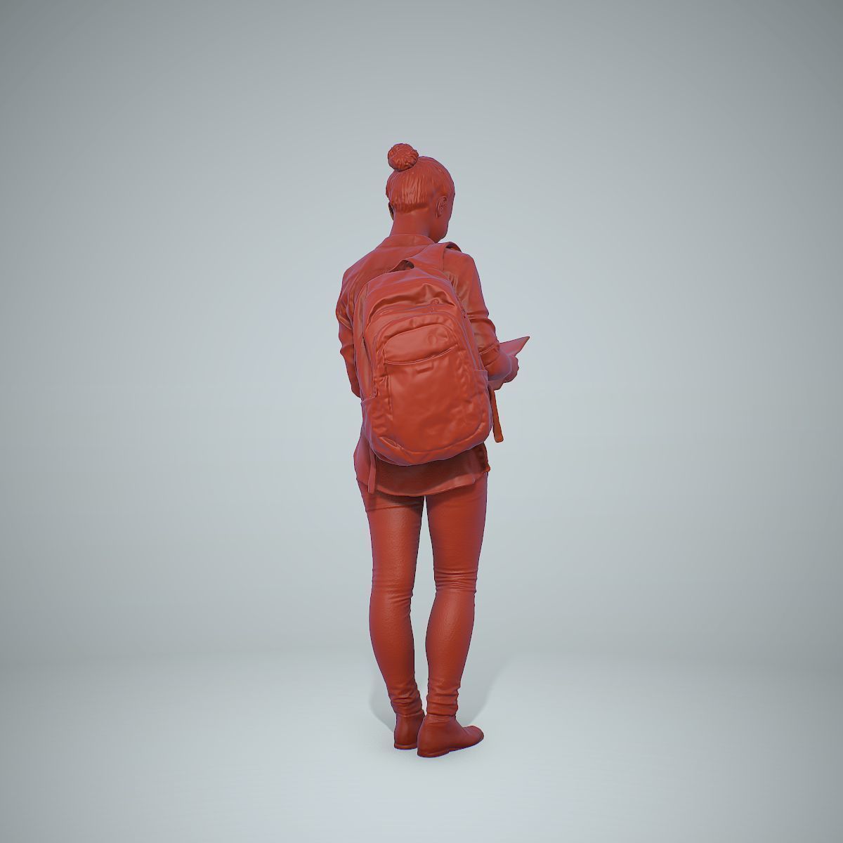 Standing Casual Woman Reading a Book CWom0309-HD2-O01P01-S 3D model_8