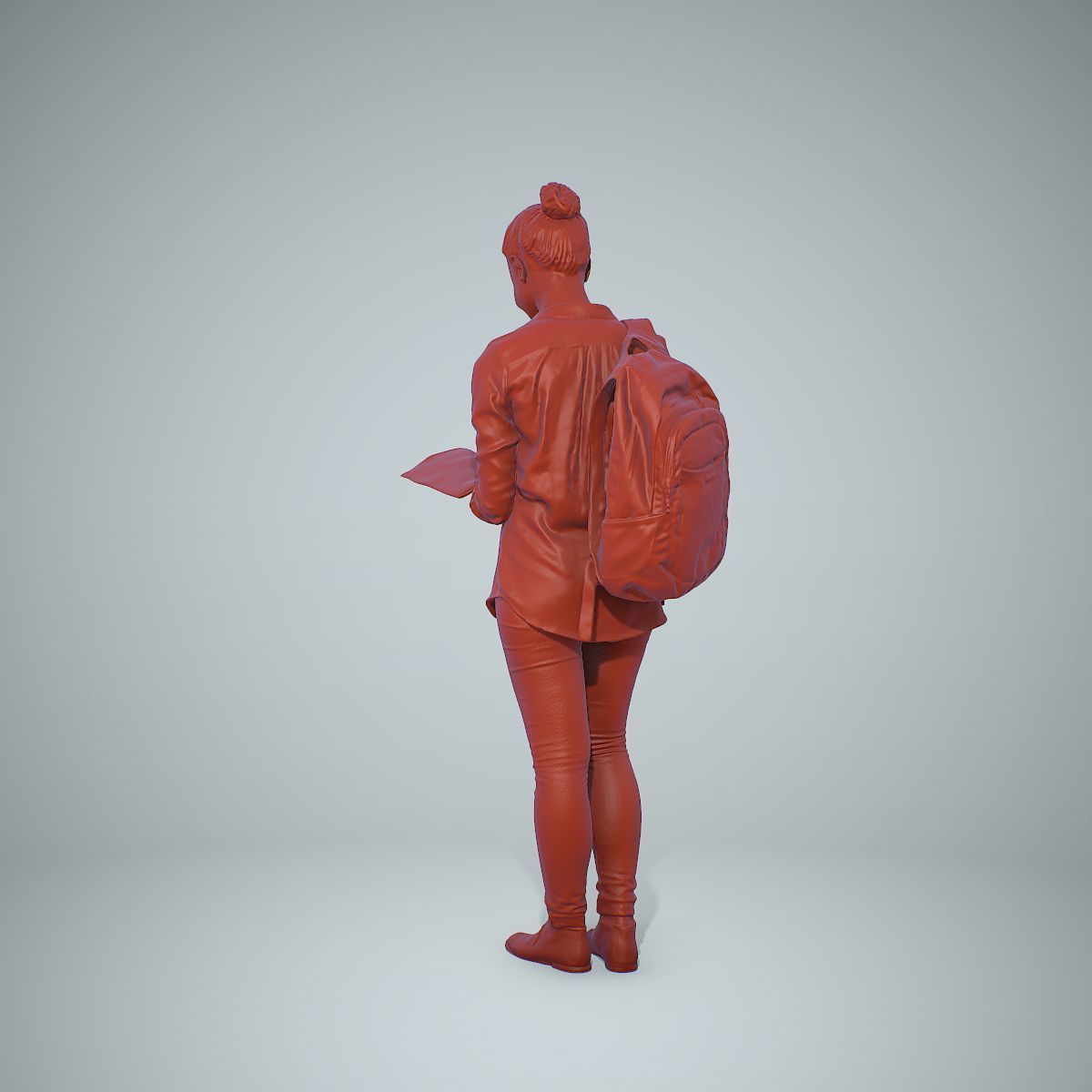 Standing Casual Woman Reading a Book CWom0309-HD2-O01P01-S 3D model_26