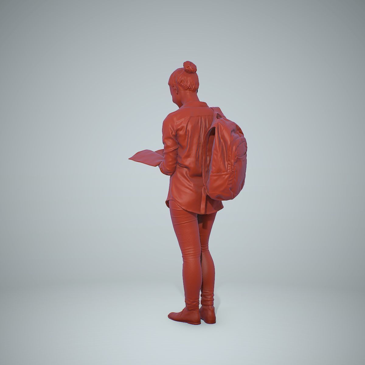 Standing Casual Woman Reading a Book CWom0309-HD2-O01P01-S 3D model_60