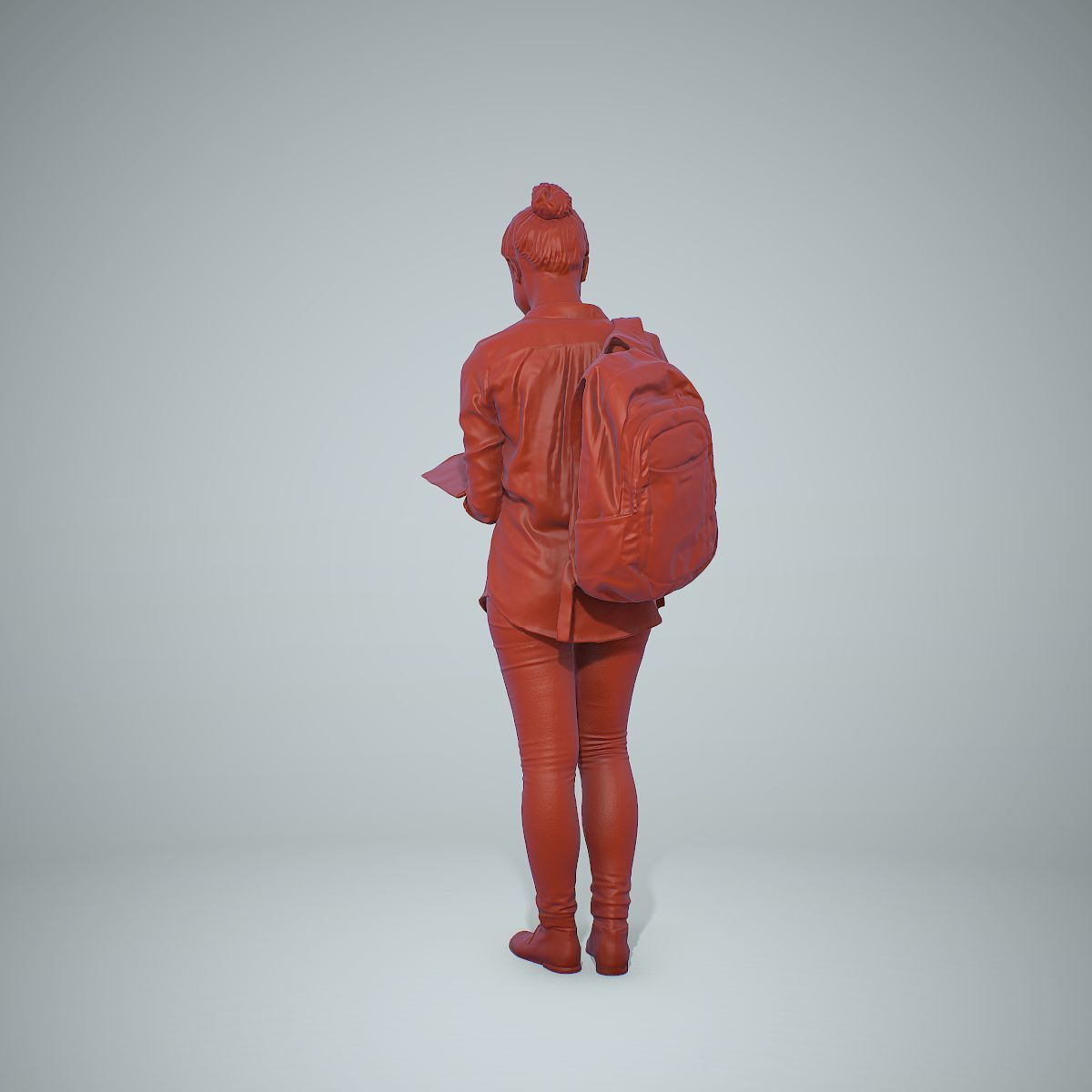 Standing Casual Woman Reading a Book CWom0309-HD2-O01P01-S 3D model_31