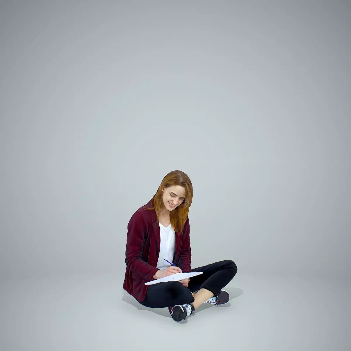 Casual Woman Sitting Writing Notes CWom0310-HD2-O01P01-S 3D model