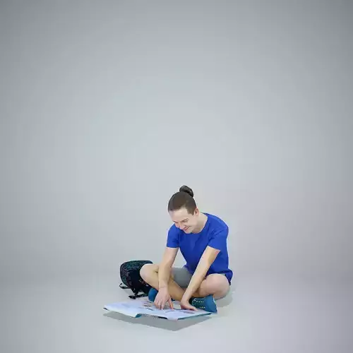 Casual Smiling Man Studying a Book CMan0307-HD2-O01P01-S