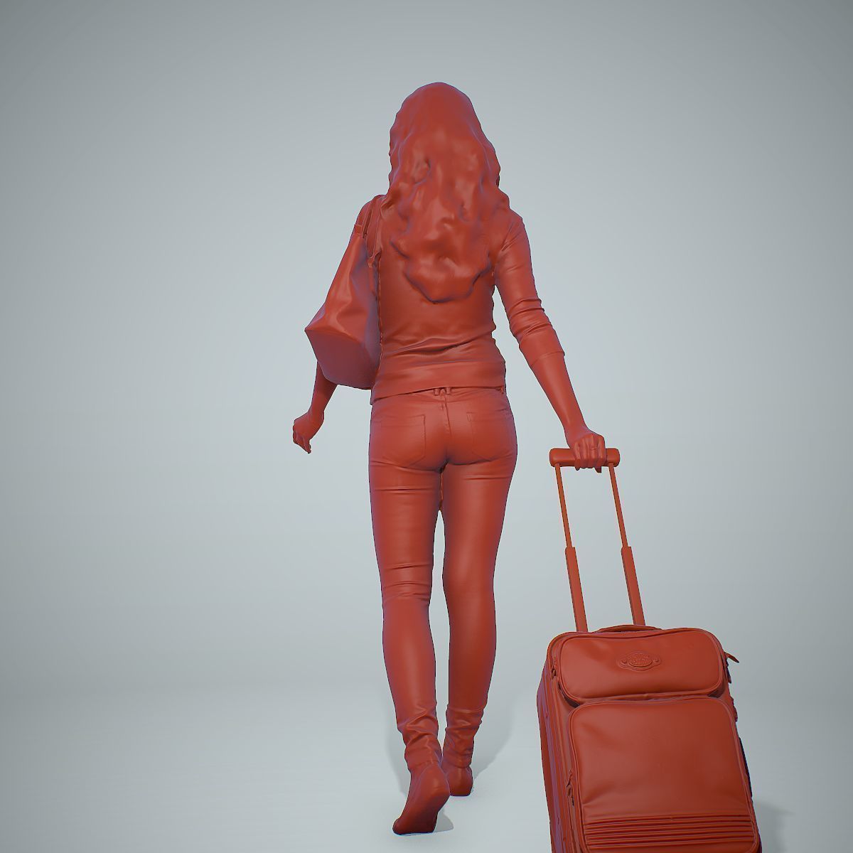 Casual Traveling Woman with Black Suitcase CWom0305-HD2-O01P01-S 3D model_66