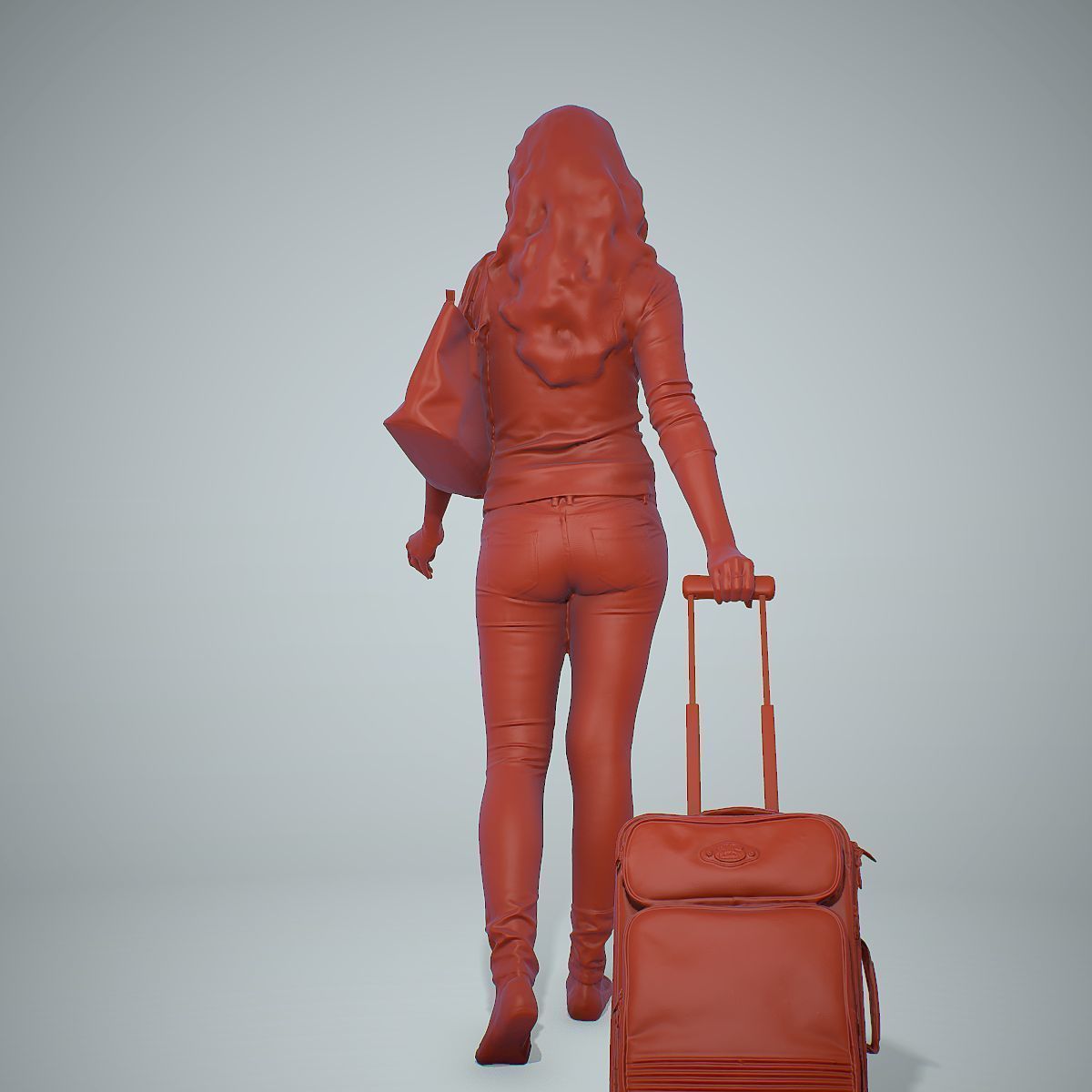Casual Traveling Woman with Black Suitcase CWom0305-HD2-O01P01-S 3D model_27