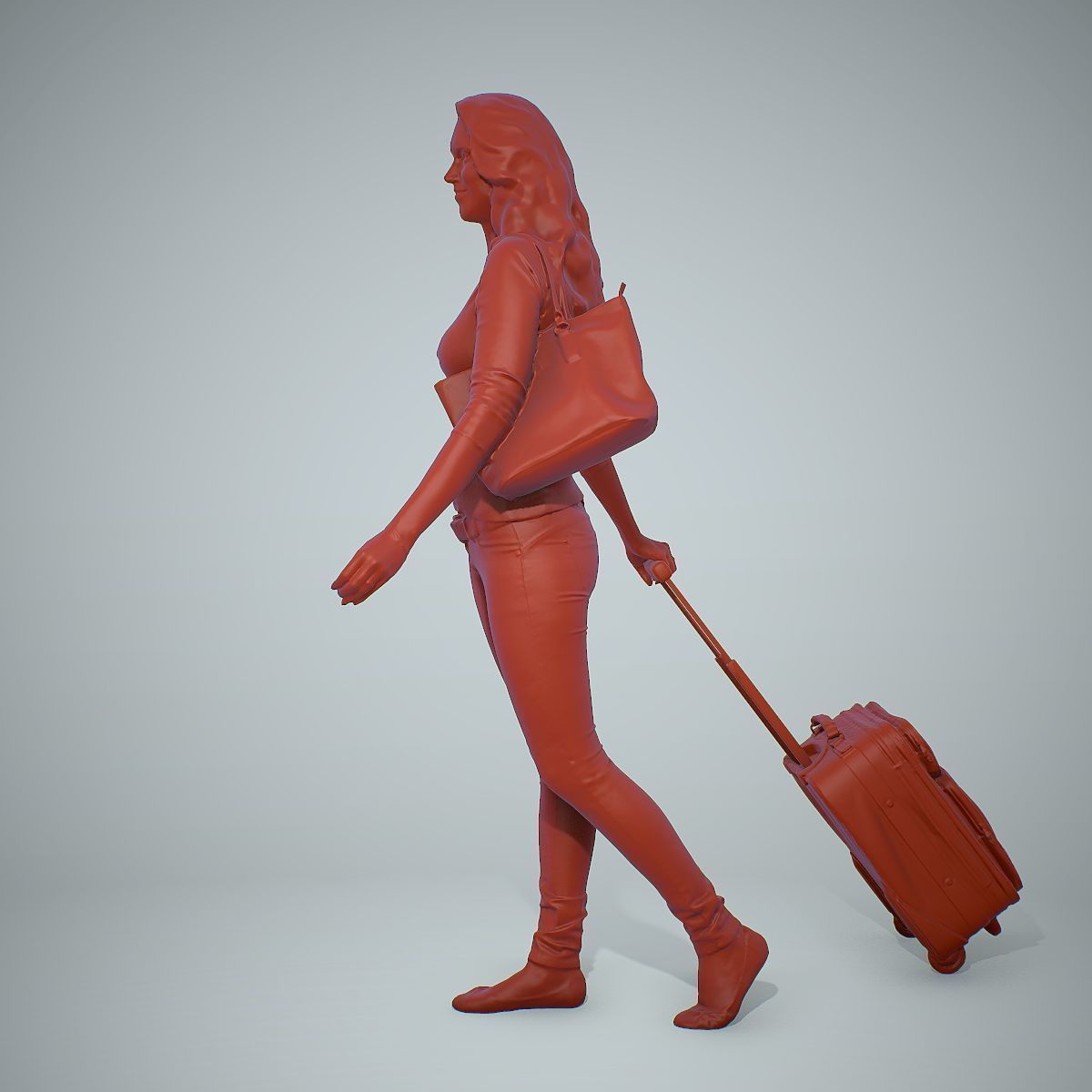 Casual Traveling Woman with Black Suitcase CWom0305-HD2-O01P01-S 3D model_24