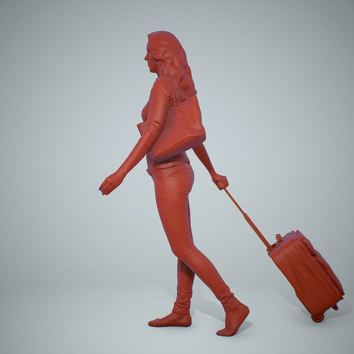 Casual Traveling Woman with Black Suitcase CWom0305-HD2-O01P01-S 3D model_49