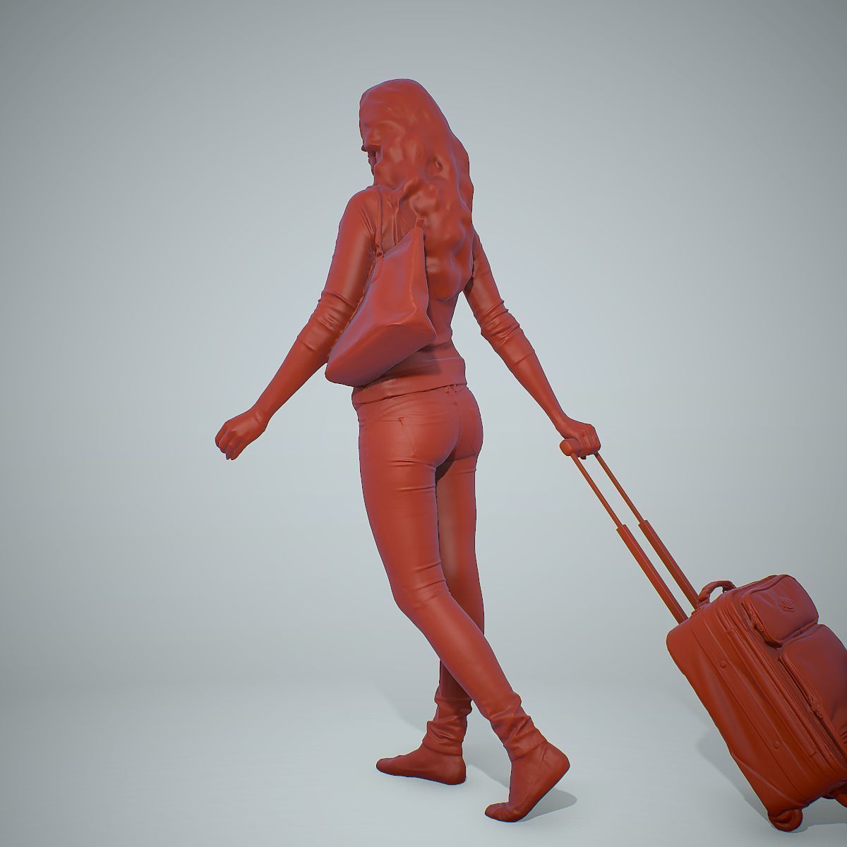 Casual Traveling Woman with Black Suitcase CWom0305-HD2-O01P01-S 3D model_53
