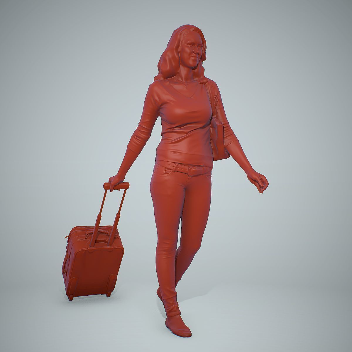 Casual Traveling Woman with Black Suitcase CWom0305-HD2-O01P01-S 3D model_51