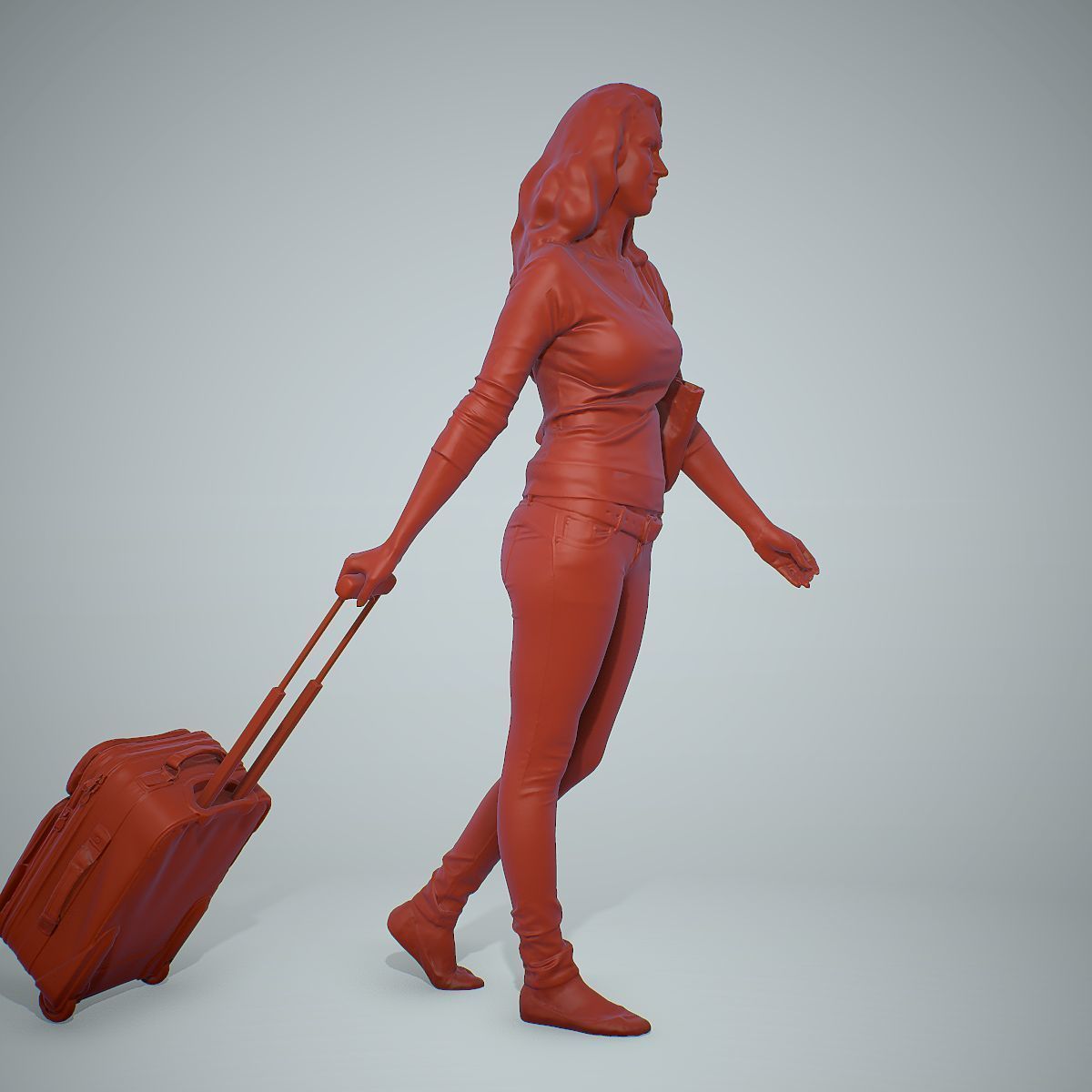 Casual Traveling Woman with Black Suitcase CWom0305-HD2-O01P01-S 3D model_37