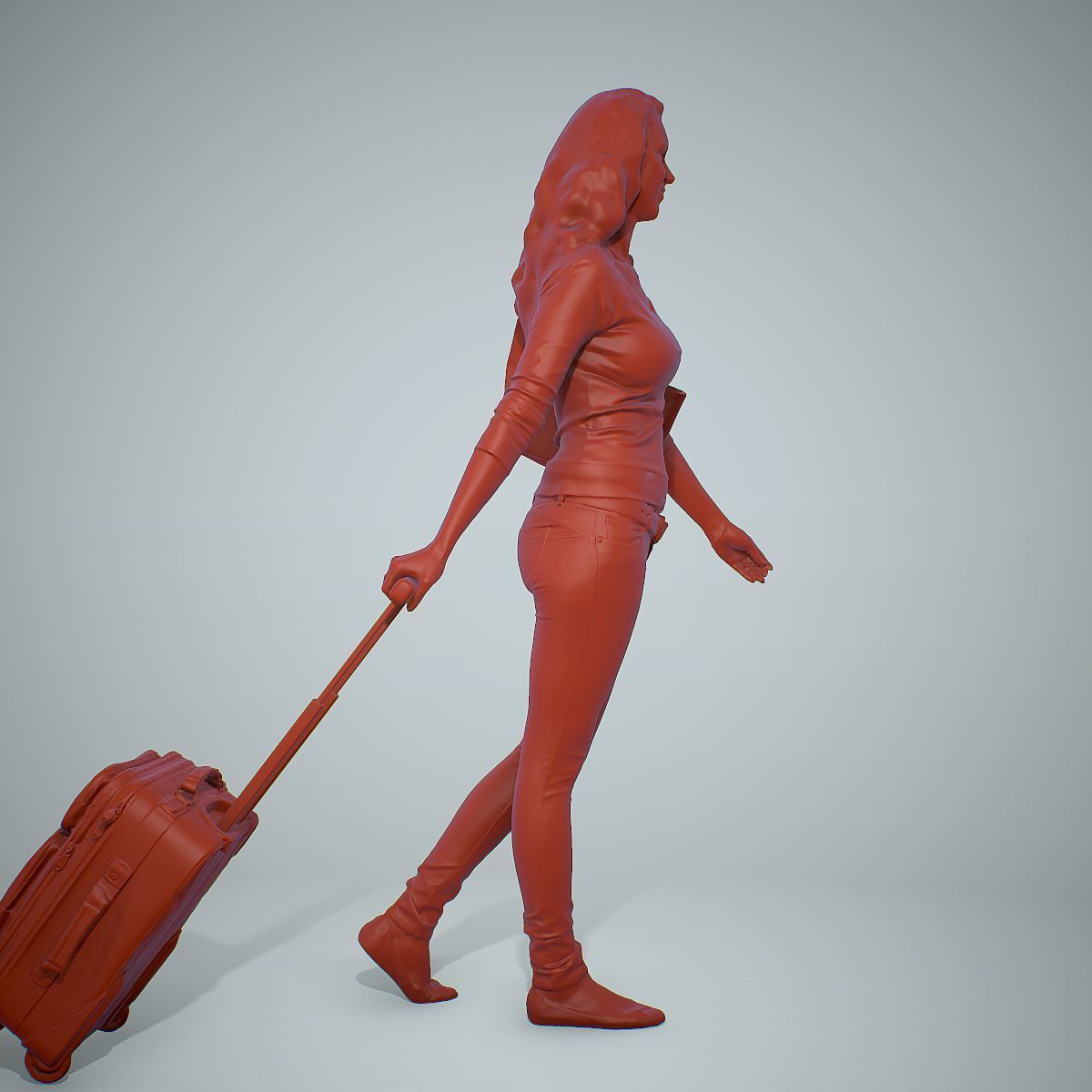 Casual Traveling Woman with Black Suitcase CWom0305-HD2-O01P01-S 3D model_62