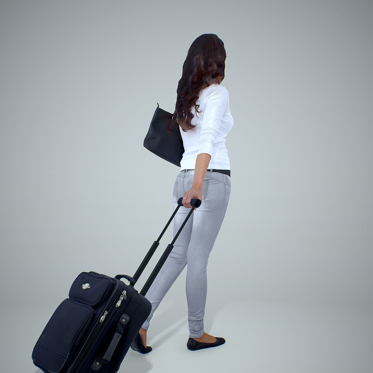 Casual Traveling Woman with Black Suitcase CWom0305-HD2-O01P01-S 3D model_41