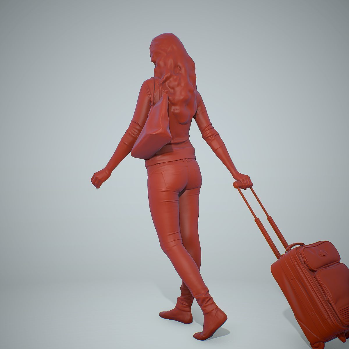 Casual Traveling Woman with Black Suitcase CWom0305-HD2-O01P01-S 3D model_36