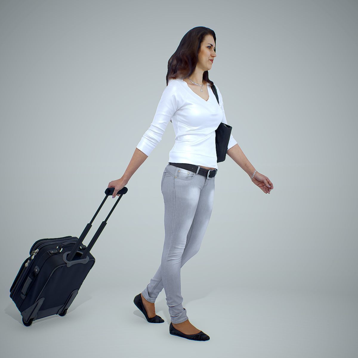 Casual Traveling Woman with Black Suitcase CWom0305-HD2-O01P01-S 3D model_59