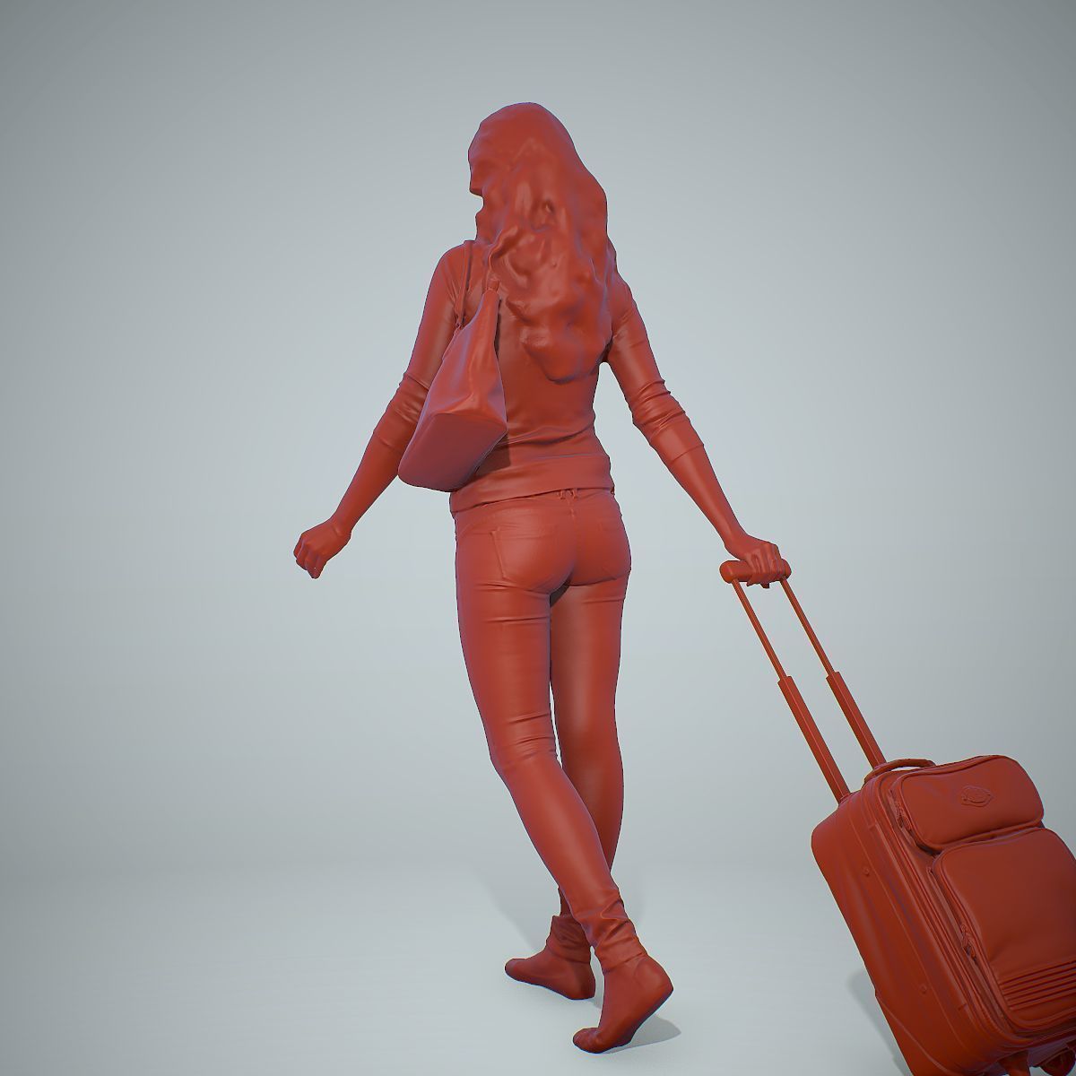 Casual Traveling Woman with Black Suitcase CWom0305-HD2-O01P01-S 3D model_48