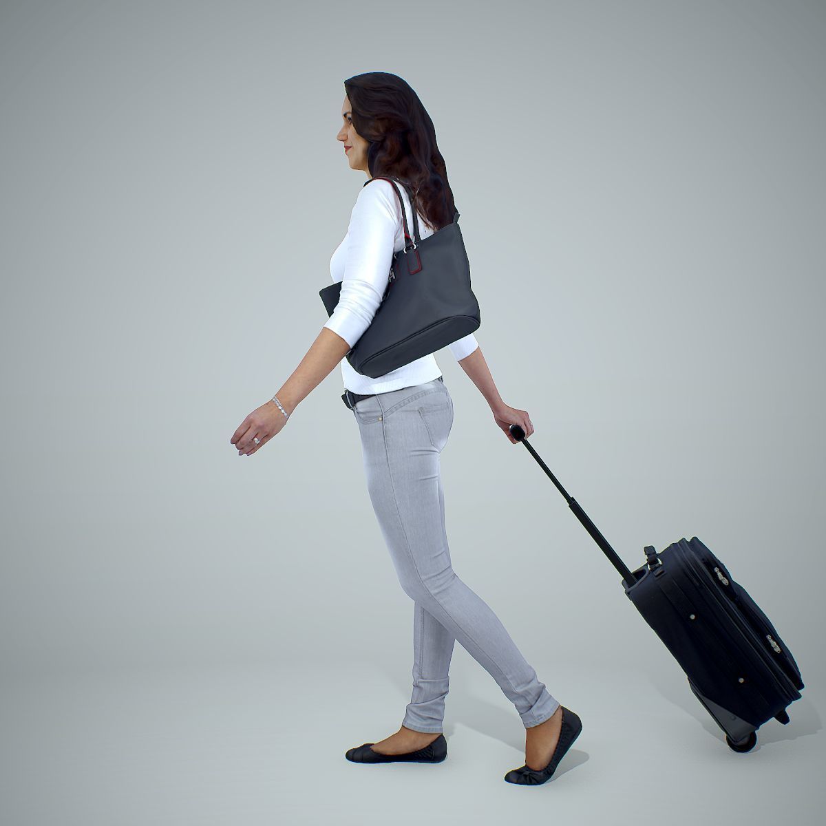 Casual Traveling Woman with Black Suitcase CWom0305-HD2-O01P01-S 3D model_44