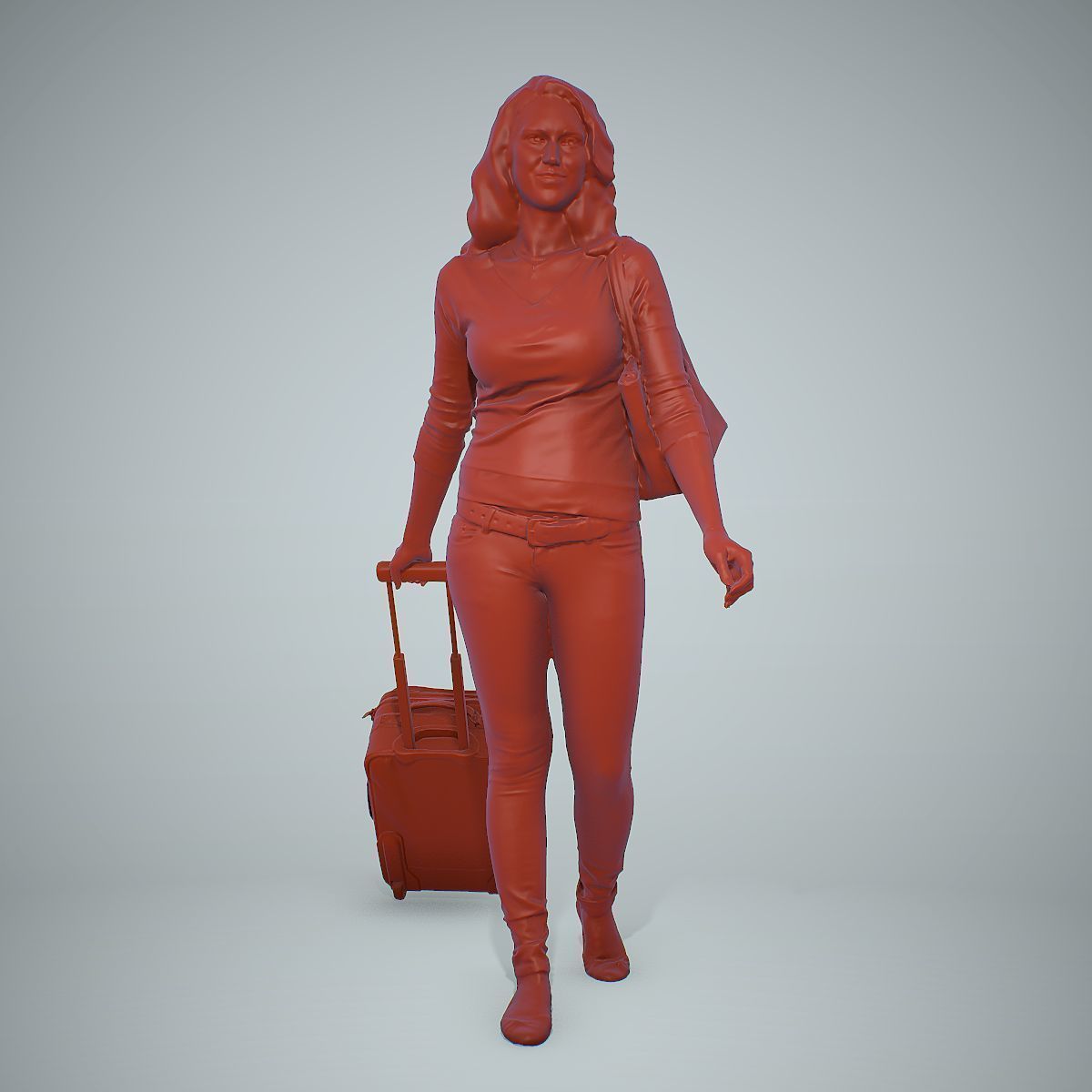 Casual Traveling Woman with Black Suitcase CWom0305-HD2-O01P01-S 3D model_35