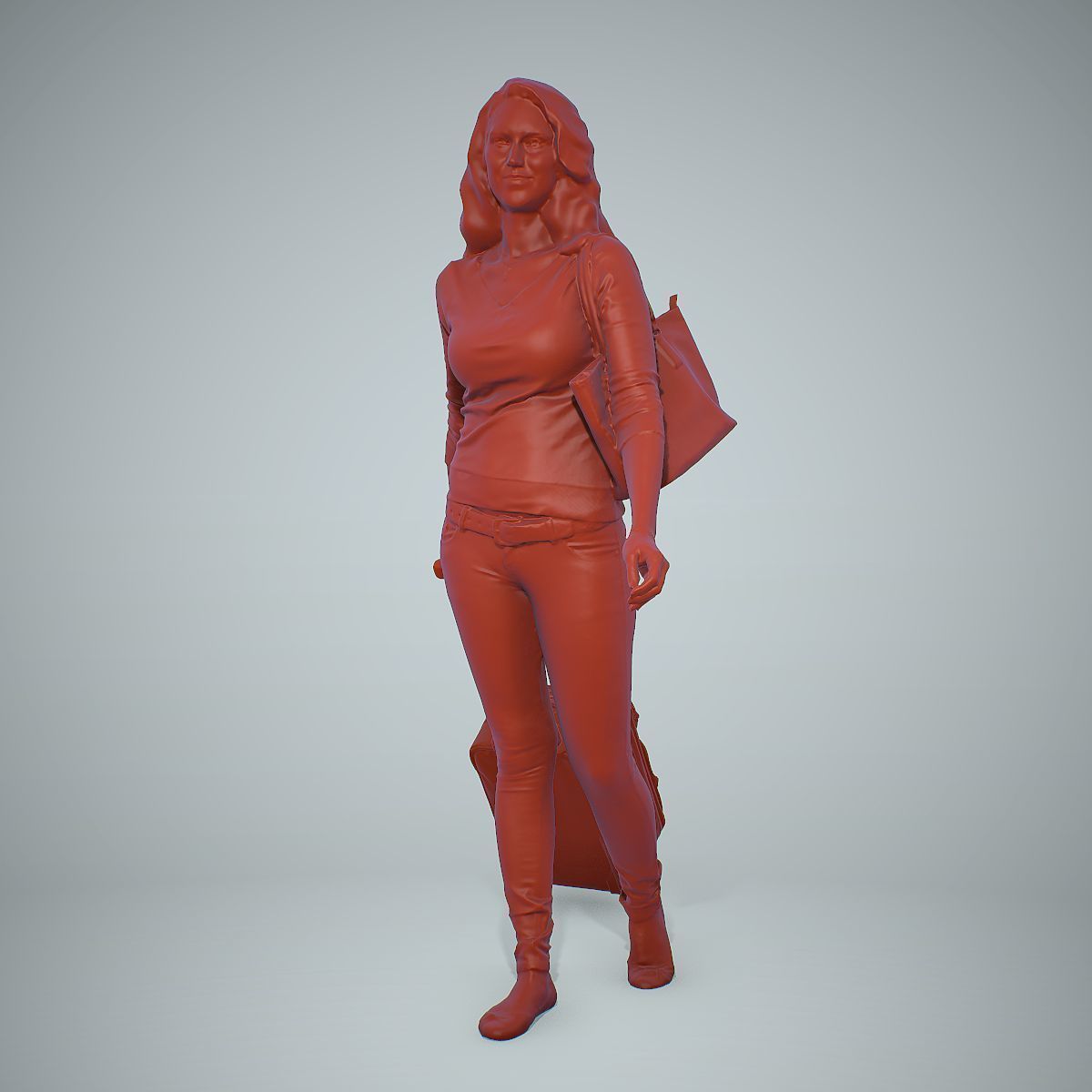 Casual Traveling Woman with Black Suitcase CWom0305-HD2-O01P01-S 3D model_21