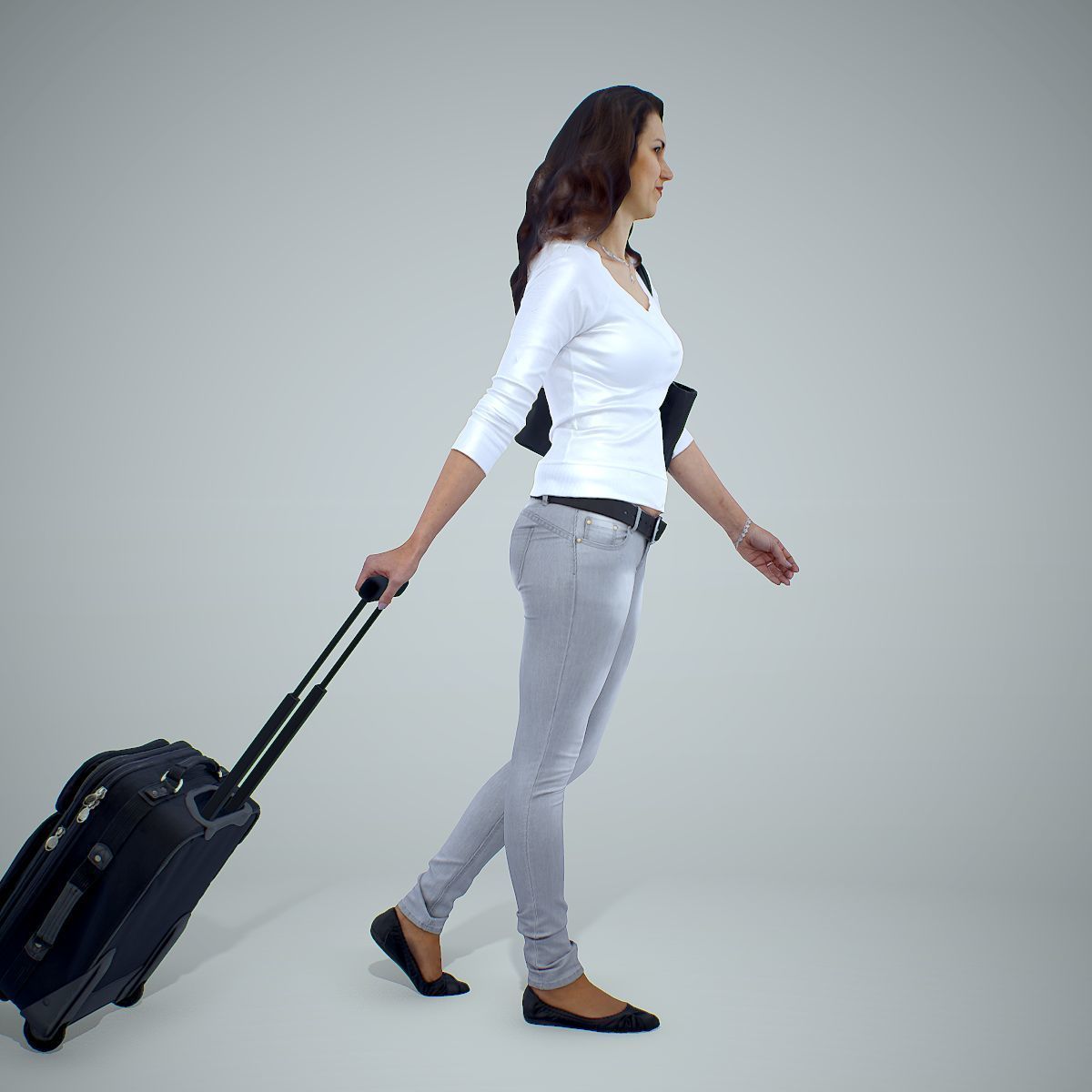 Casual Traveling Woman with Black Suitcase CWom0305-HD2-O01P01-S 3D model_55