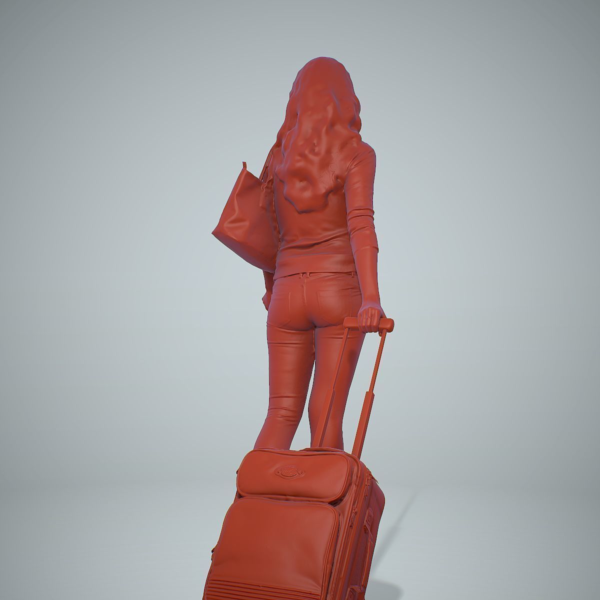 Casual Traveling Woman with Black Suitcase CWom0305-HD2-O01P01-S 3D model_73