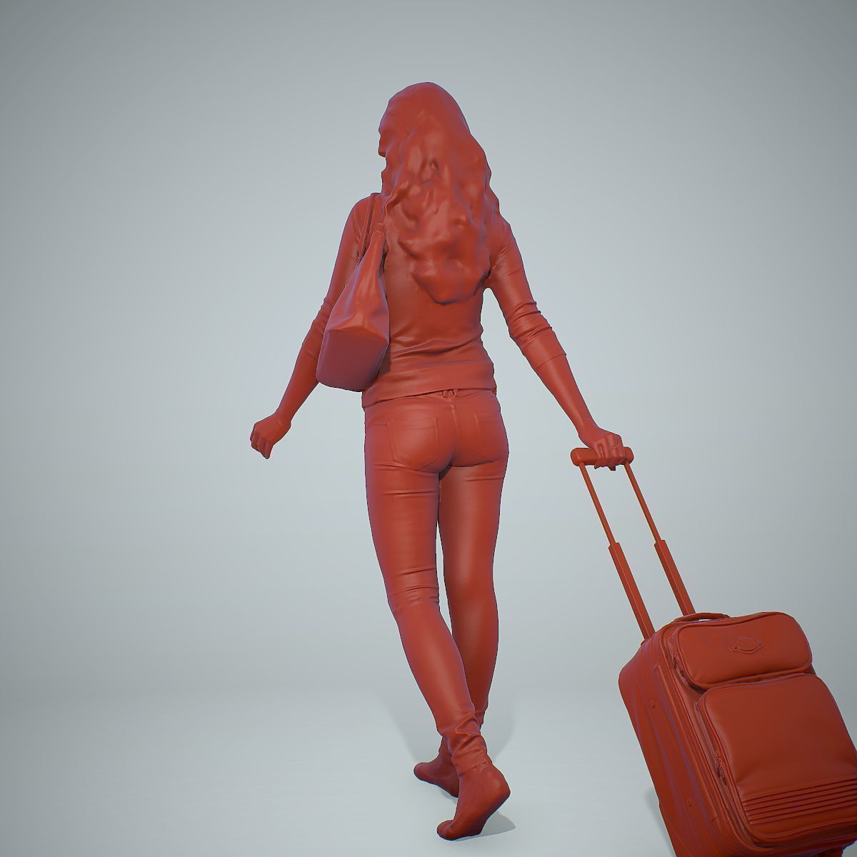 Casual Traveling Woman with Black Suitcase CWom0305-HD2-O01P01-S 3D model_15