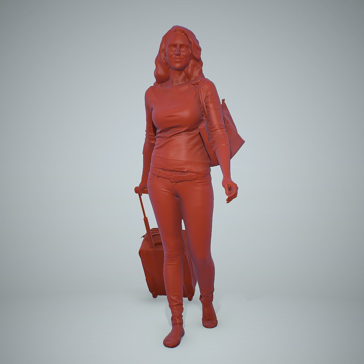 Casual Traveling Woman with Black Suitcase CWom0305-HD2-O01P01-S 3D model_47