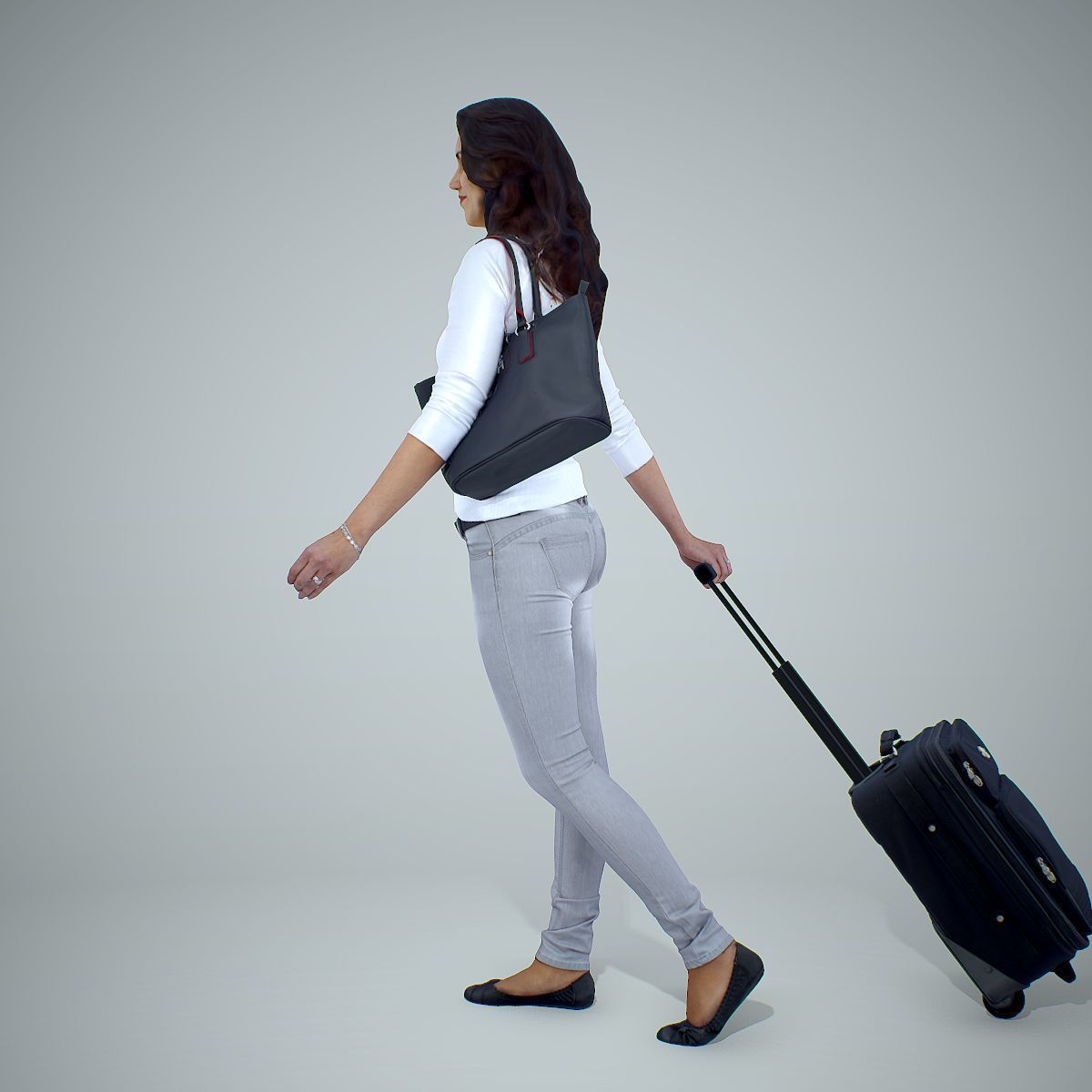 Casual Traveling Woman with Black Suitcase CWom0305-HD2-O01P01-S 3D model_71