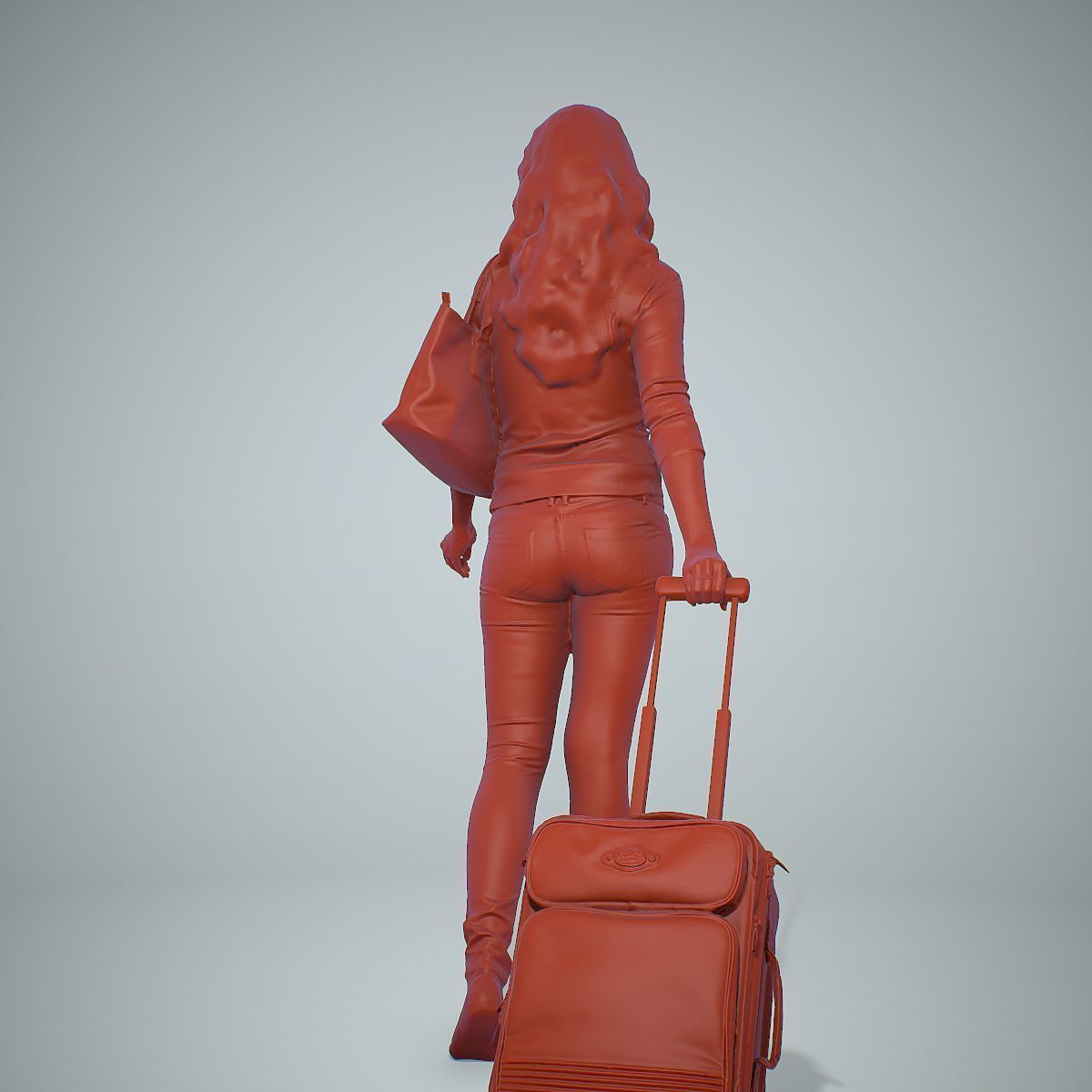 Casual Traveling Woman with Black Suitcase CWom0305-HD2-O01P01-S 3D model_42