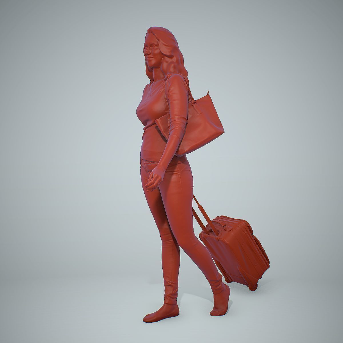 Casual Traveling Woman with Black Suitcase CWom0305-HD2-O01P01-S 3D model_13