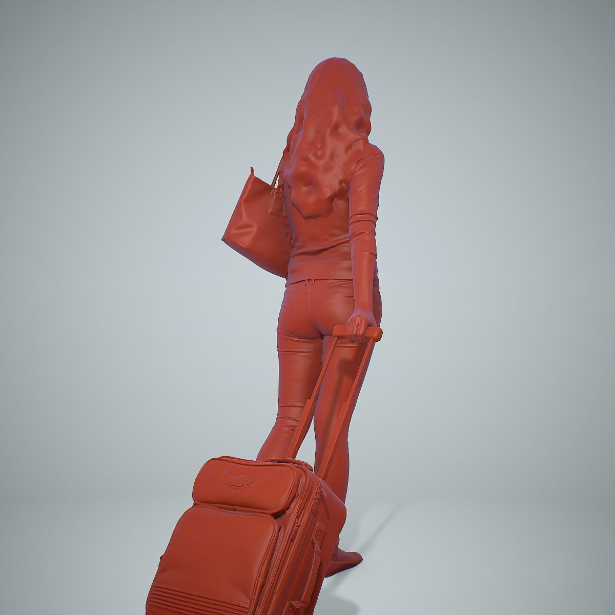 Casual Traveling Woman with Black Suitcase CWom0305-HD2-O01P01-S 3D model_29