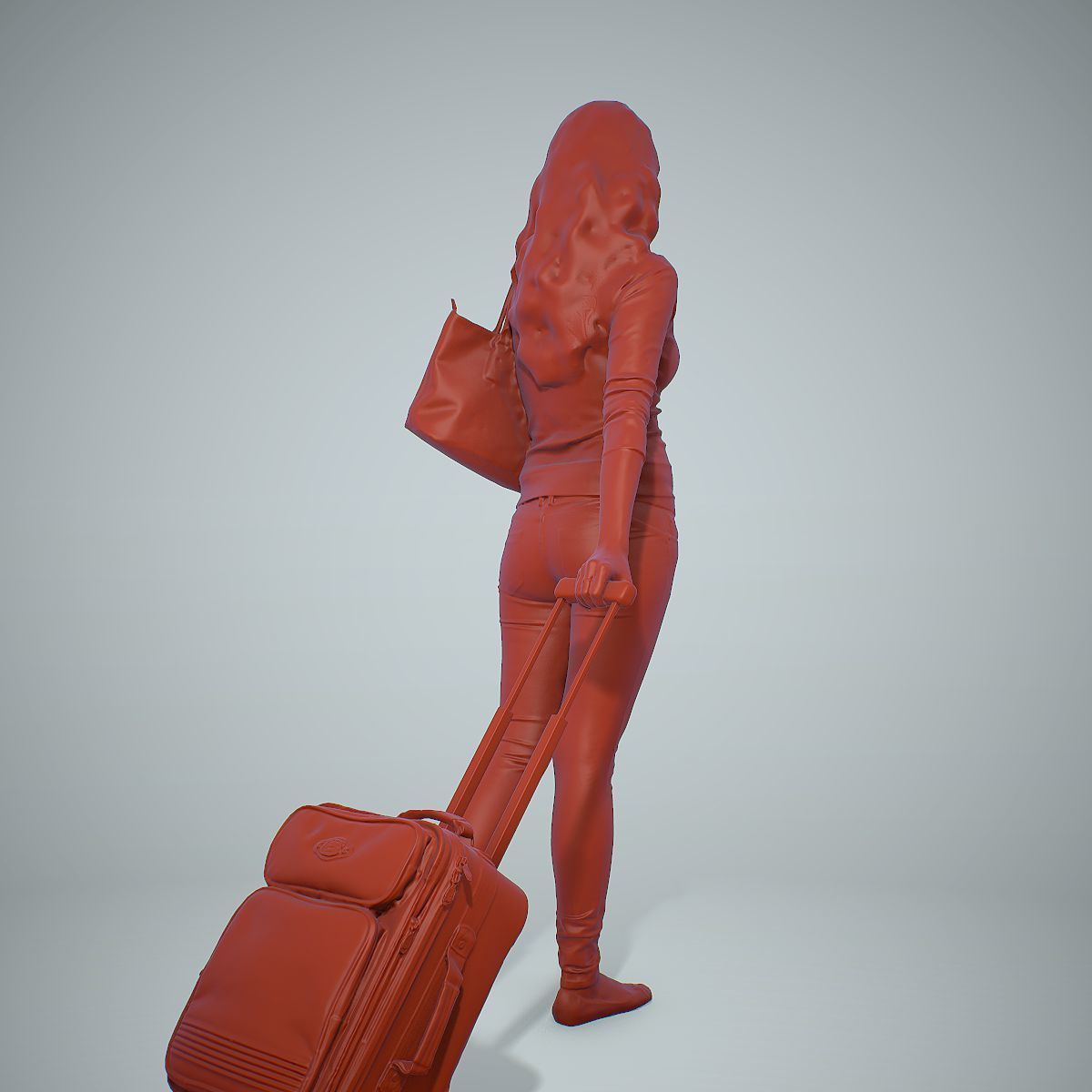 Casual Traveling Woman with Black Suitcase CWom0305-HD2-O01P01-S 3D model_32