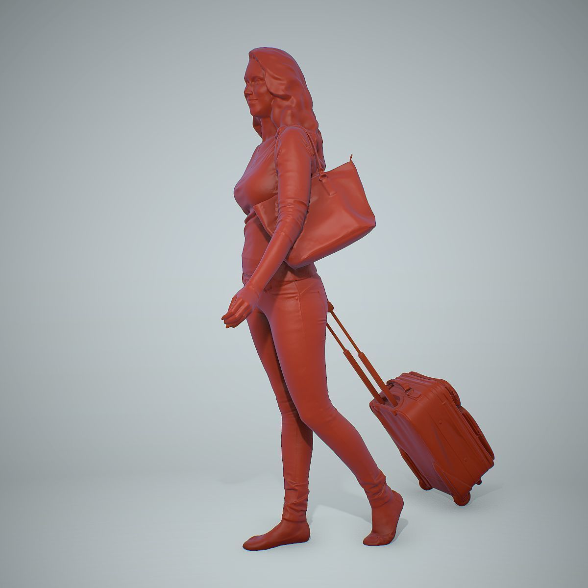 Casual Traveling Woman with Black Suitcase CWom0305-HD2-O01P01-S 3D model_64